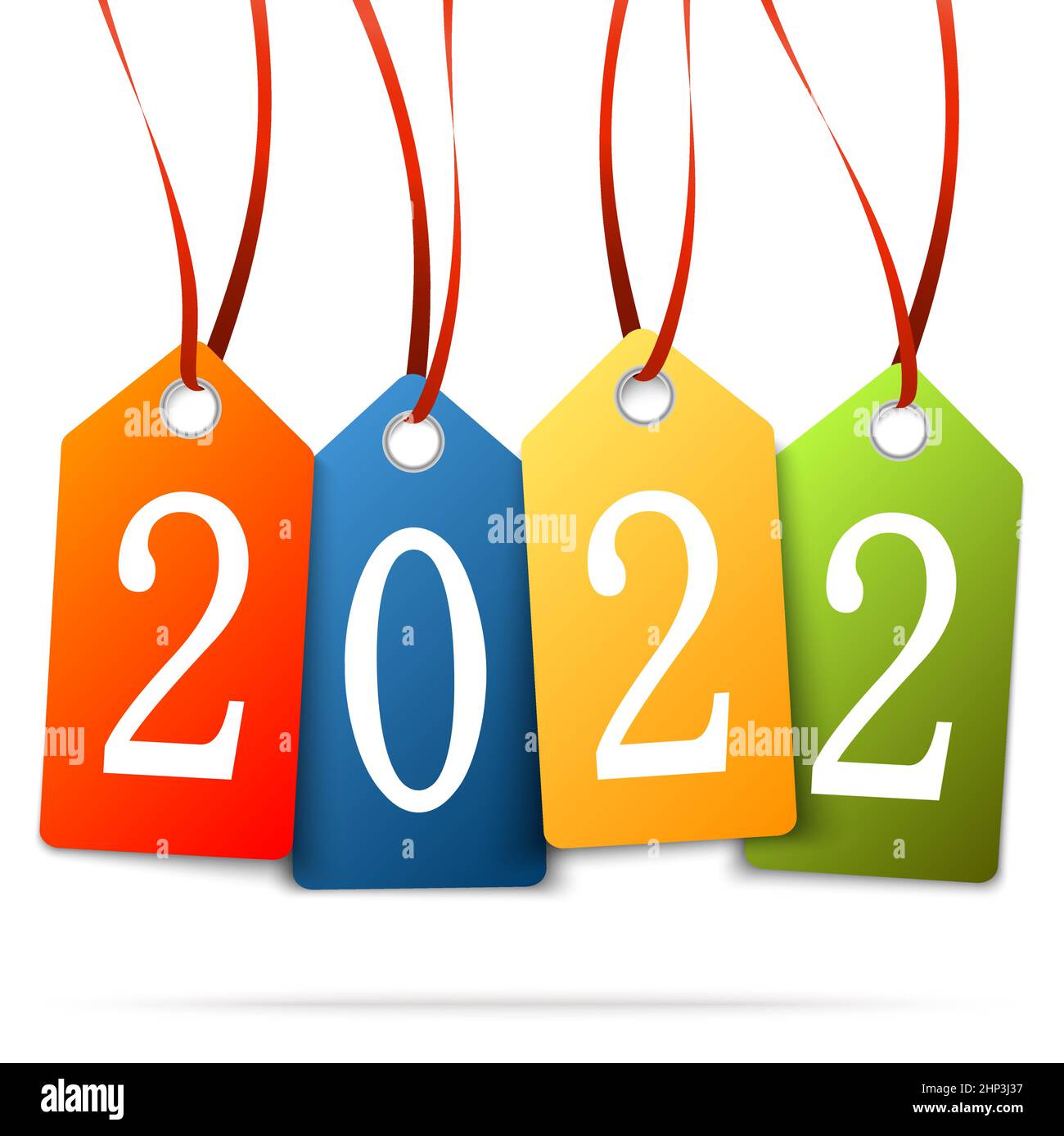 Hängende Zahlen neues Jahr 2022 Stock Vektor