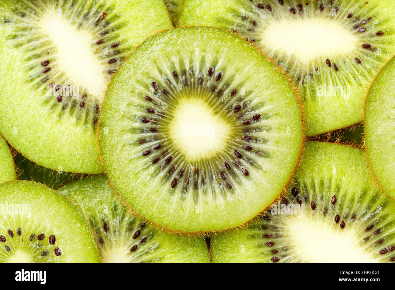 Kiwi Obst Kiwis Früchte Hintergrund von oben frisch Stockfoto