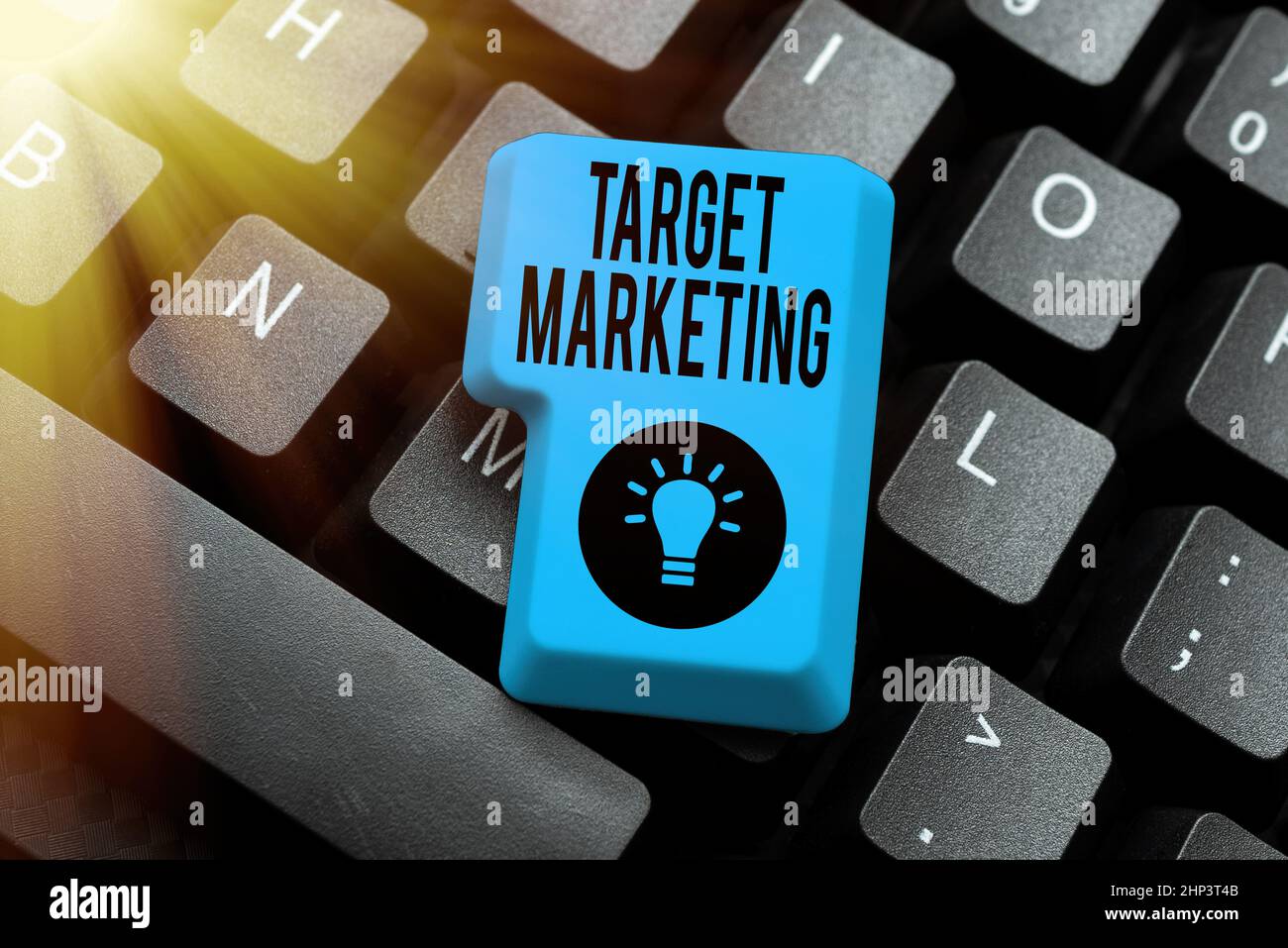 Text zeigt Inspiration Zielmarketing, Unternehmensübersicht Zielgruppe Ziel ausgewählte Kunden Kunden Werbung Einrichten neuer Online-Blog-Website, Ty Stockfoto