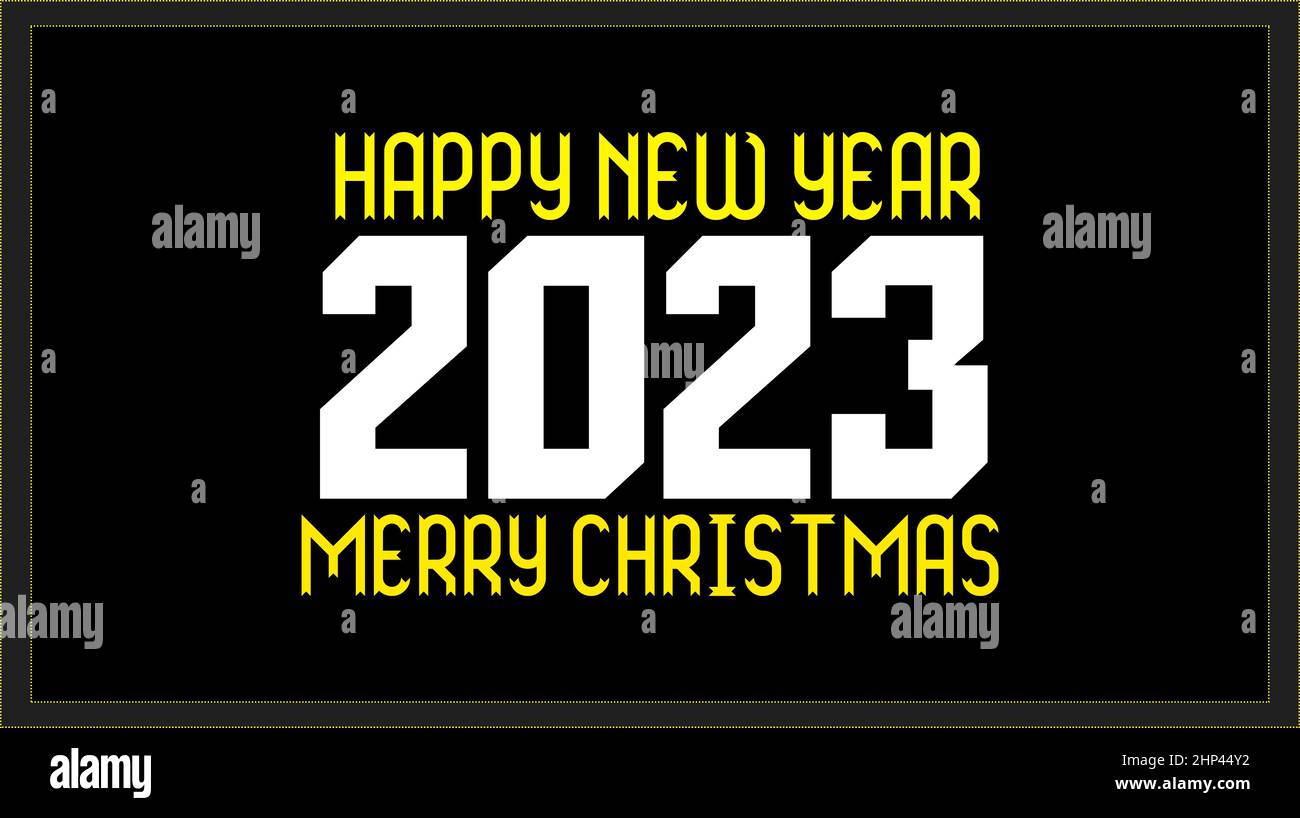 Banner-Poster zum frohen Neujahr 2023 Stockfoto