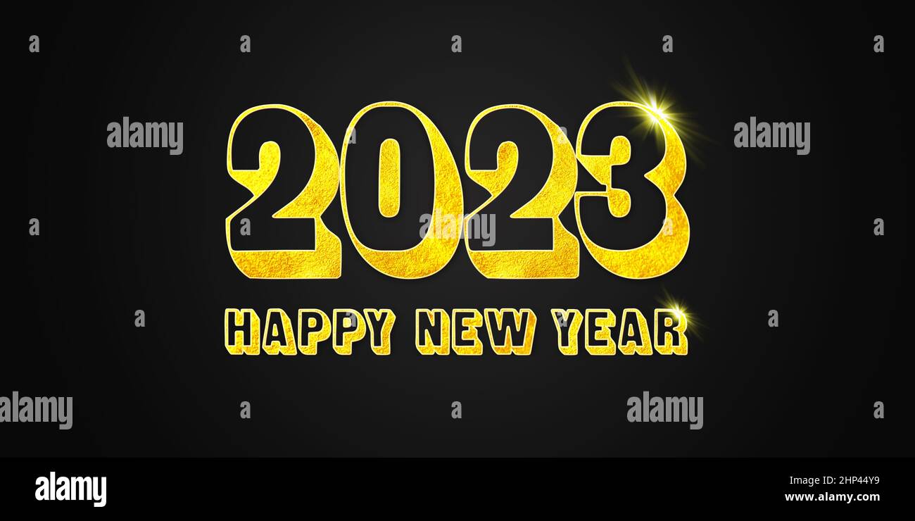 Banner-Poster zum frohen Neujahr 2023 Stockfoto