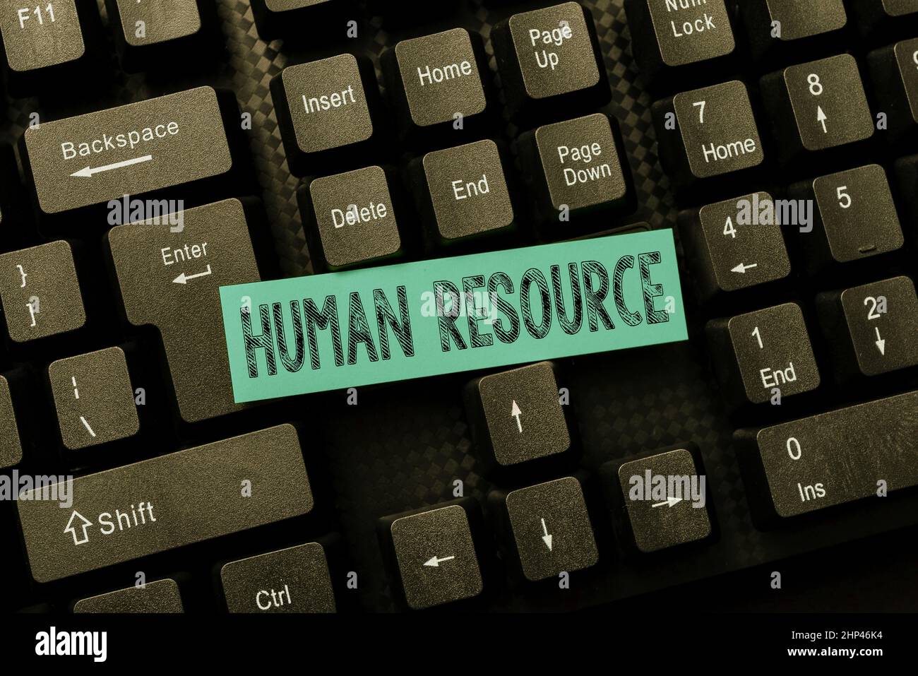 Schreiben mit Textanzeige Personalwesen, Wort, das über eine kritische Abteilung geschrieben wurde, die mit der Personalbesetzung beschäftigt ist, und Mitarbeiter, die Bedenken haben, einen neuen Online-Blog zu erstellen W Stockfoto