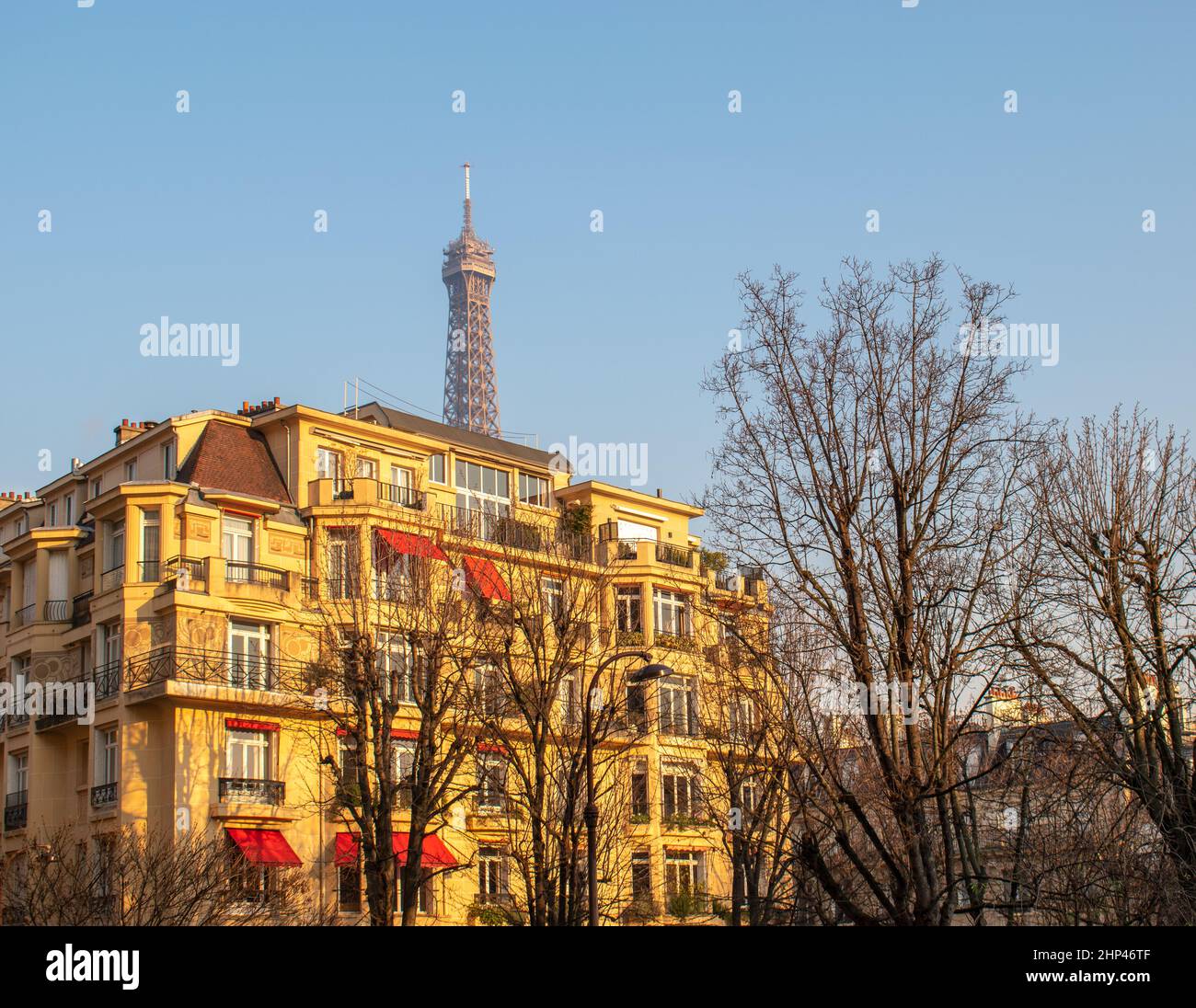 Blick auf Paris (Frankreich) - der Eiffelturm Stockfoto