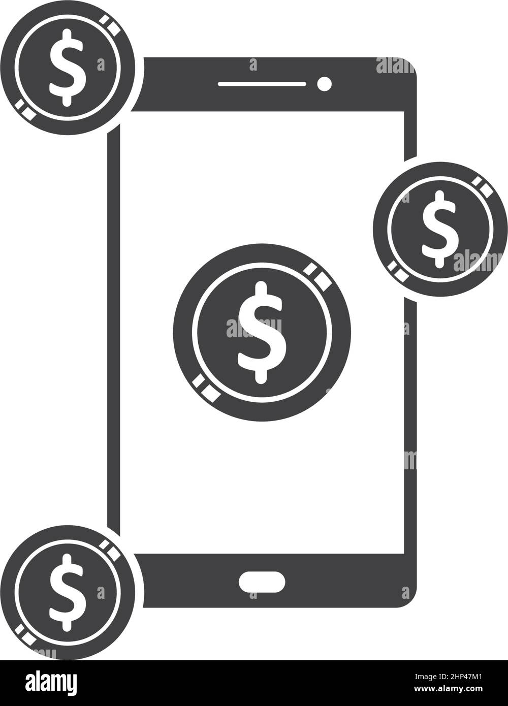 Verdienen Sie Geld mit Smartphone Symbol Vektor Illustration Design-Vorlage Stock Vektor