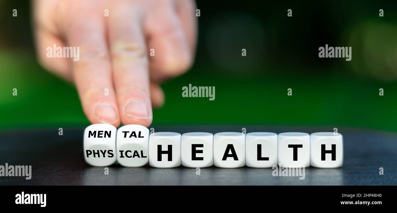 Symbol für das Gleichgewicht zwischen körperlicher und geistiger Gesundheit. Stockfoto