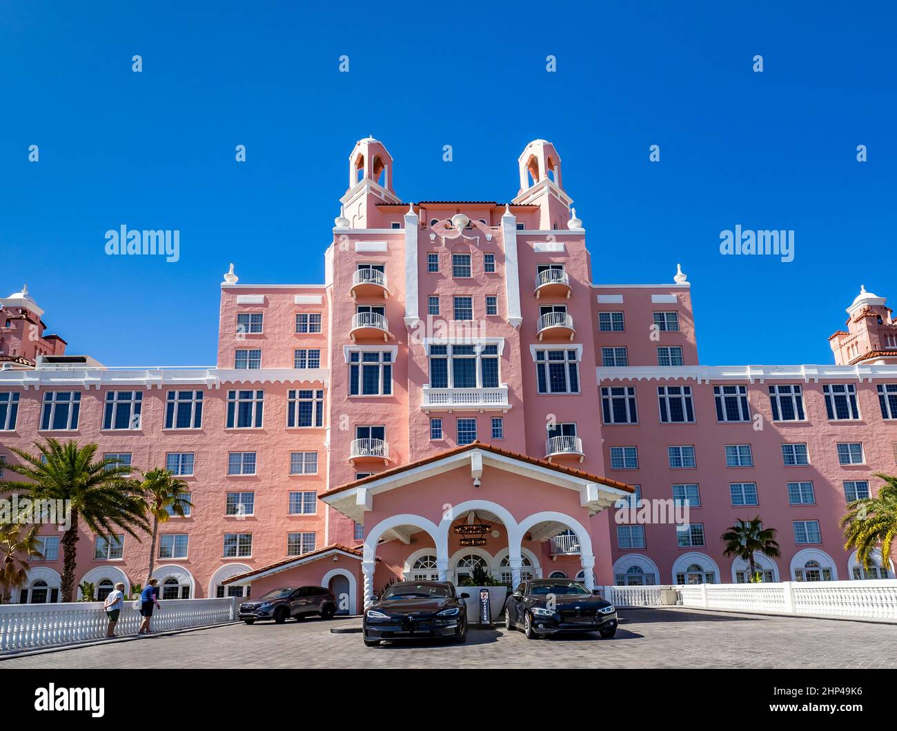 Das historische, elegante Luxushotel Don Cesar, auch bekannt als Pink Palace in St. Pete Beach, Florida, USA Stockfoto