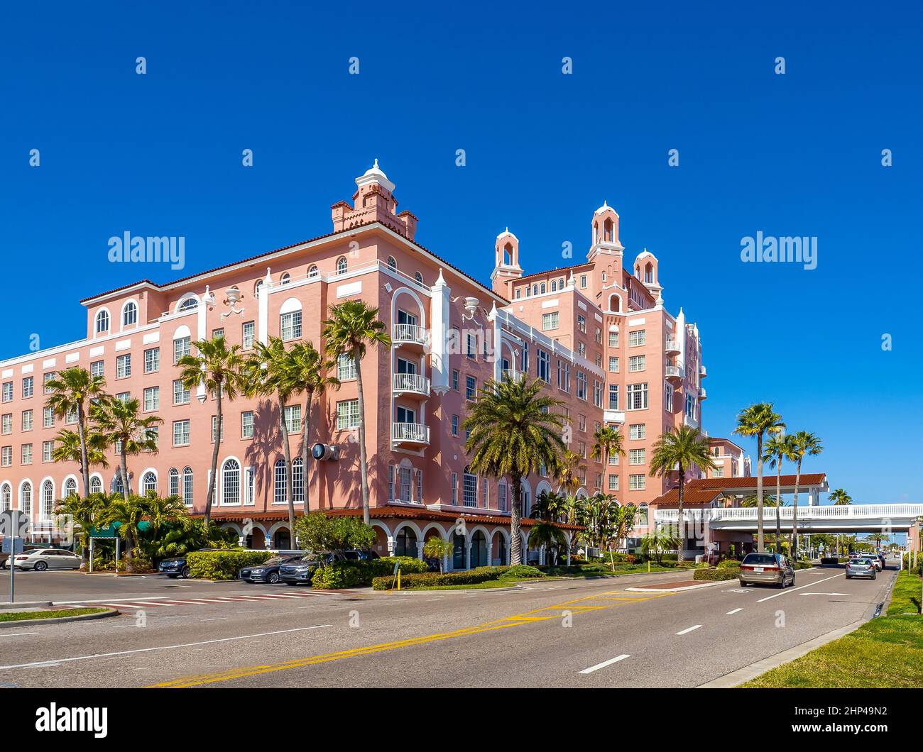 Das historische, elegante Luxushotel Don Cesar, auch bekannt als Pink Palace in St. Pete Beach, Florida, USA Stockfoto