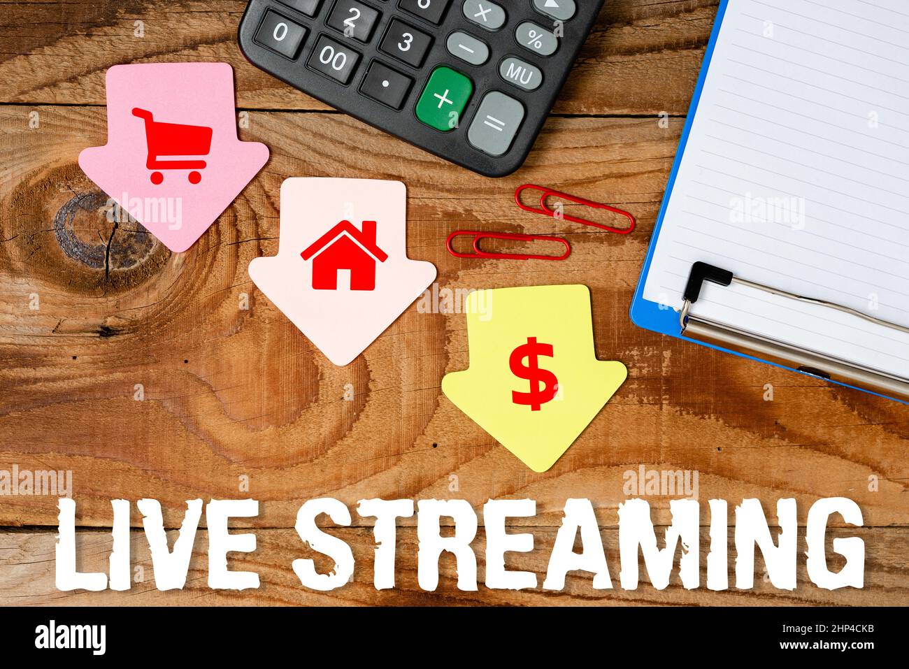 Inspiration zeigt Zeichen Live Streaming, Business Ansatz Übertragen Sie Live-Video-Berichterstattung über ein Ereignis über das Internet Display von verschiedenen Color Stick Stockfoto