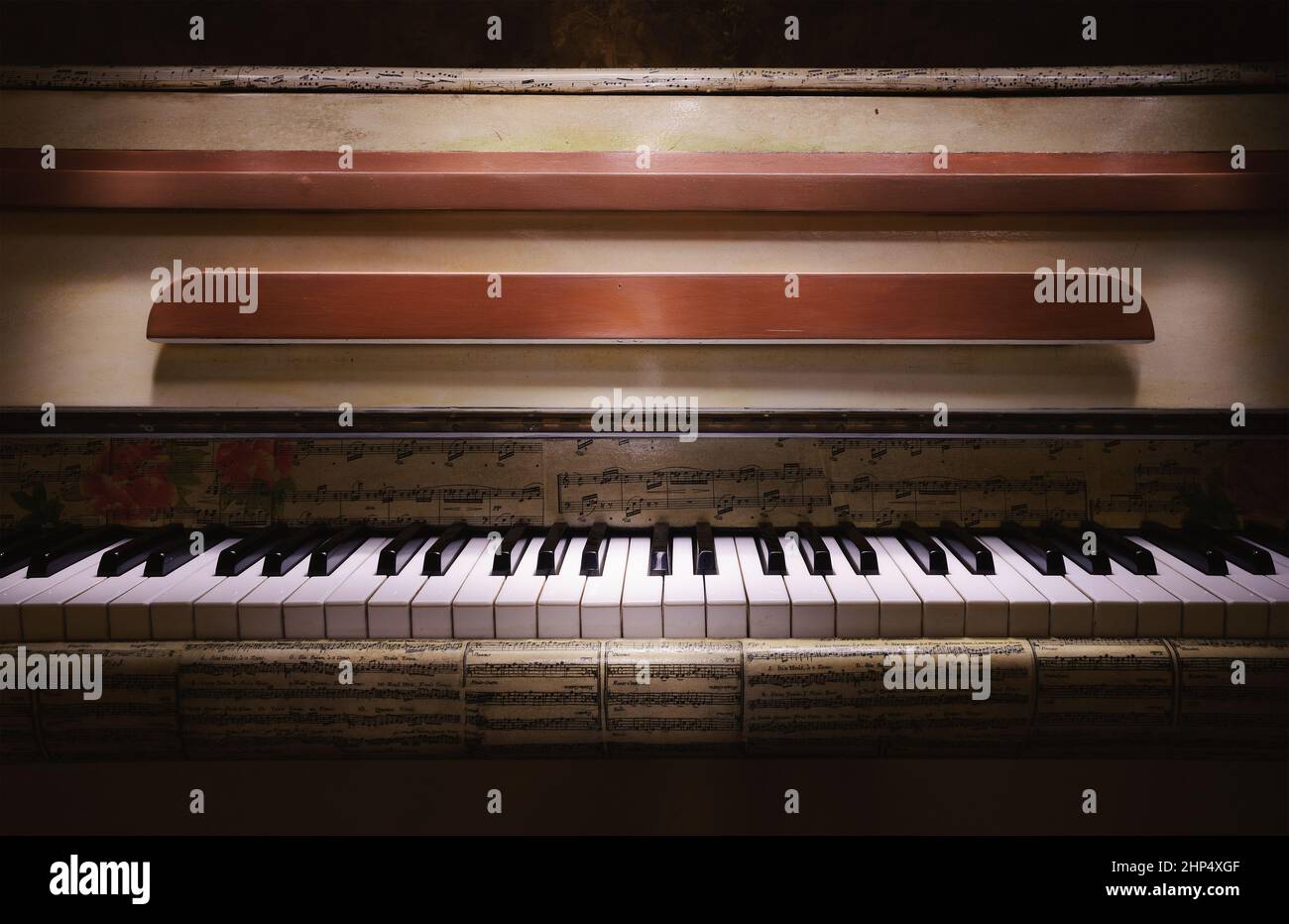 Aufrechter Klavier, Nahaufnahme. Stockfoto