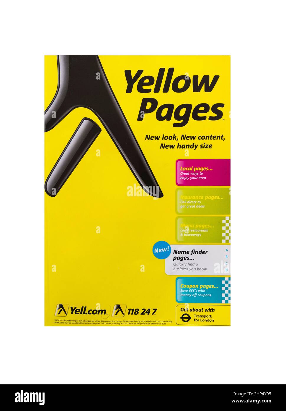Yellow Pages, das einst wichtige Telefonverzeichnis für Unternehmen und Haushalte, stellte 2019 nach 51 Jahren die Produktion ein Stockfoto