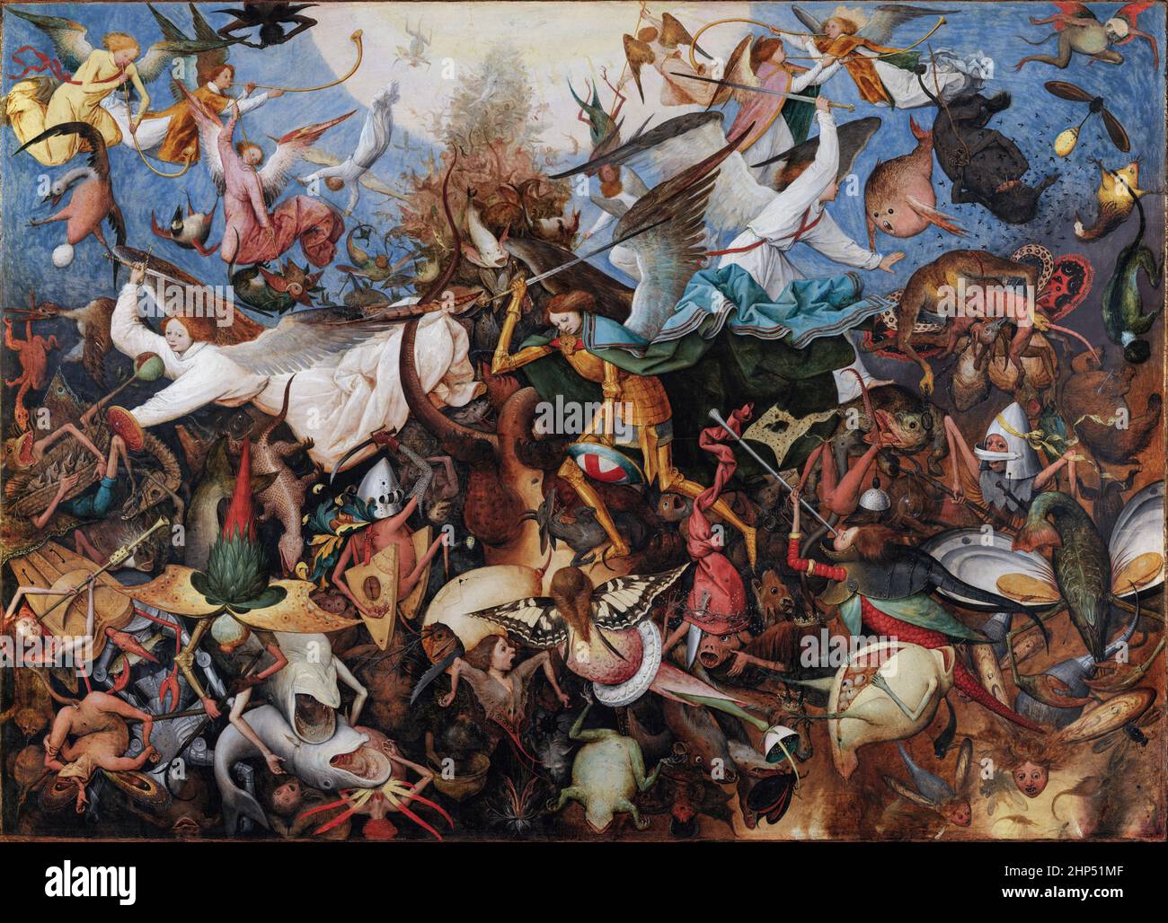 Pieter Bruegel der Ältere, der Fall der Rebellengel, 1562; Öl auf Eichenholzplatte, Königliche Museen der Schönen Künste Belgiens, Bruxelles Stockfoto Pieter Bruegel der Ältere, der Fall der Rebellengel, 1562; Öl auf Eichenholzplatte, Königliche Museen der Schönen Künste Belgiens, Bruxelles Stockfoto