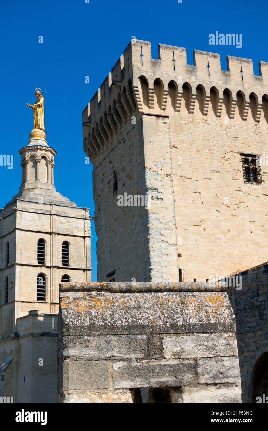 Gotischer Papstpalast in Avignon, Frankreich Stockfoto