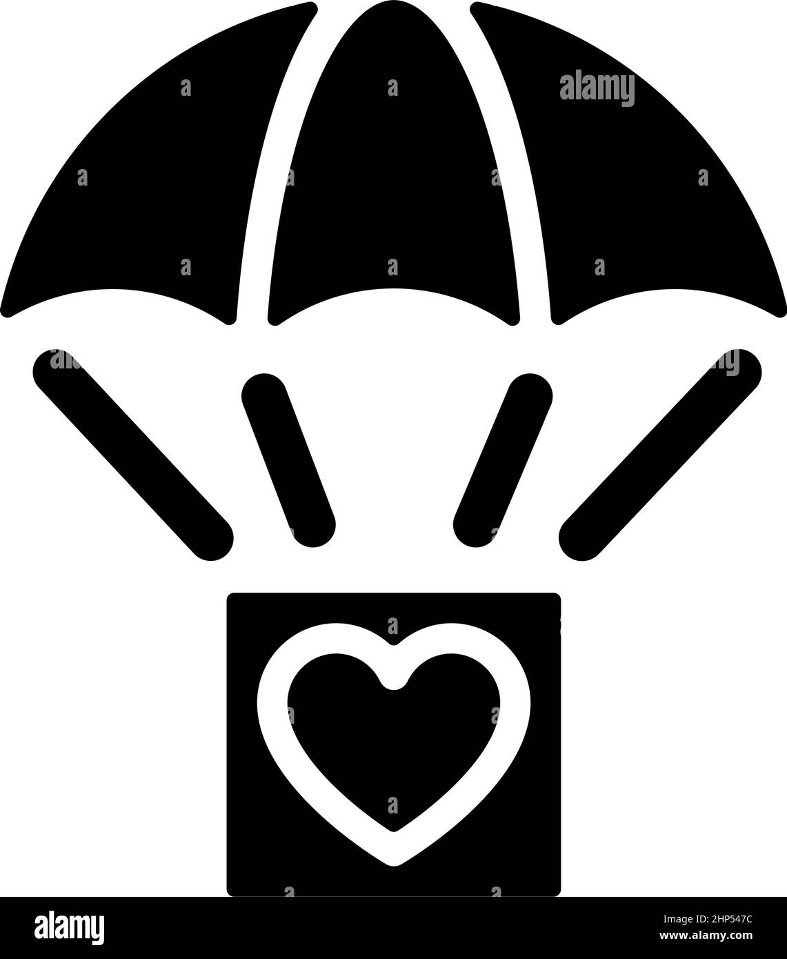 Schwarzes Glyphen-Symbol für humanitäre Hilfe Stock Vektor