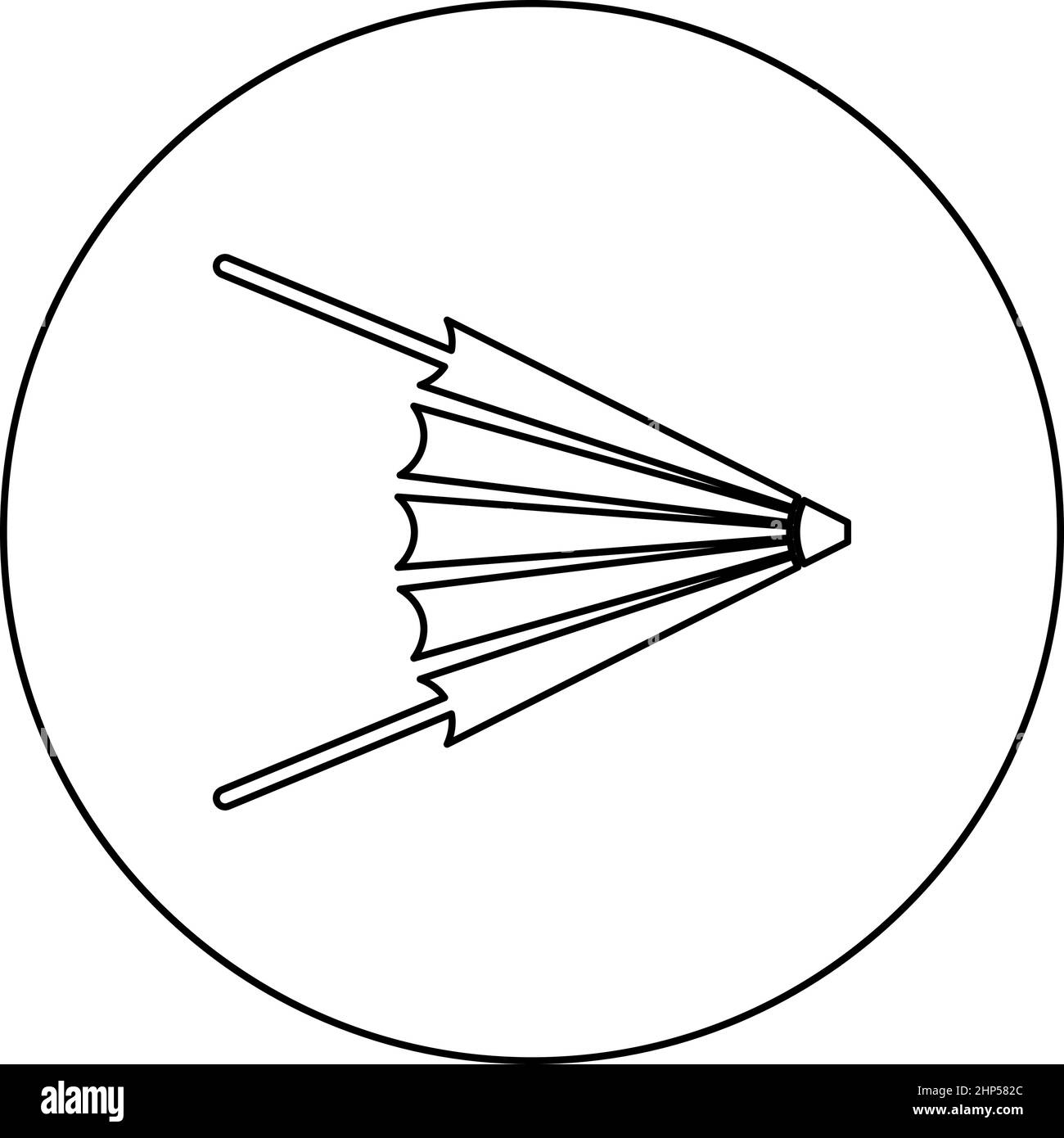 Luftgebläse Feuer Balg Schmiede Symbol im Kreis rund schwarz Farbe Vektor Illustration solide Kontur Stil Bild Stock Vektor