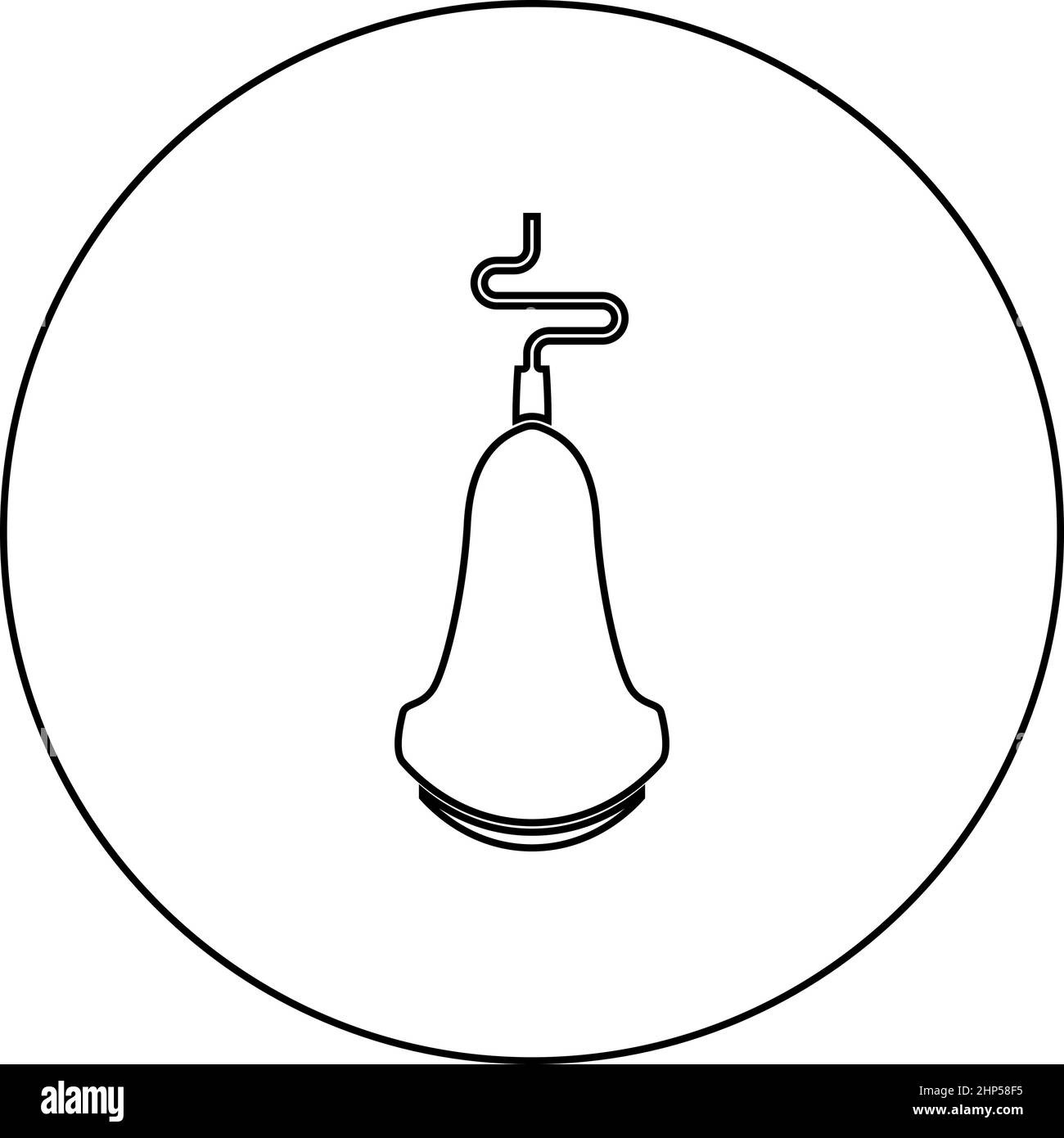 Ultraschall-Scanner Medizinische Scan-Diagnosegeräte Echographie Sonogramm Ultraschall-Forschungsgerät Symbol im Kreis Runde schwarze Farbe Vektor Illustration solide Umriss Stil Bild Stock Vektor