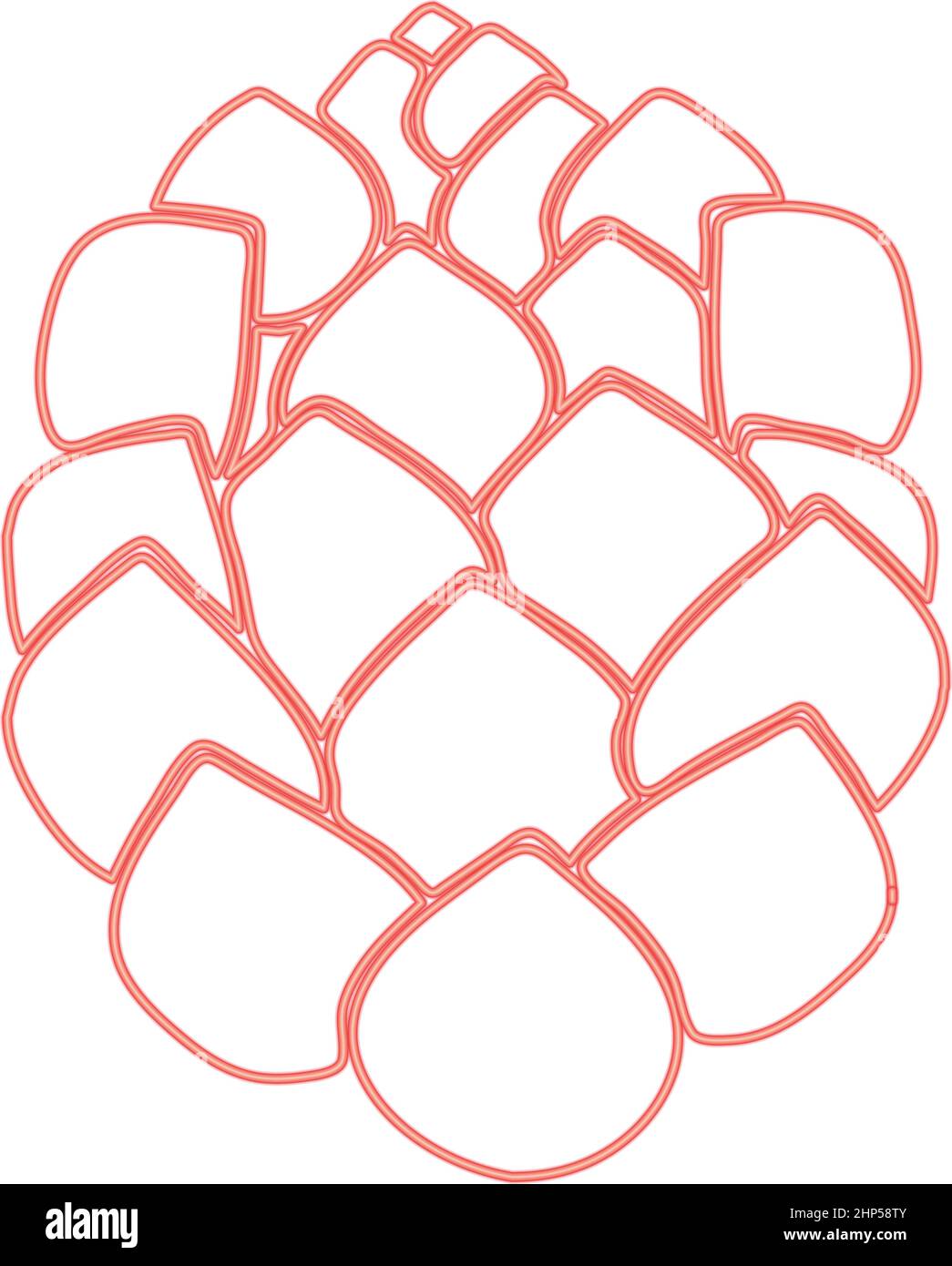 Neon Hop rot Farbe Vektor Illustration flache Stil Bild Stock Vektor