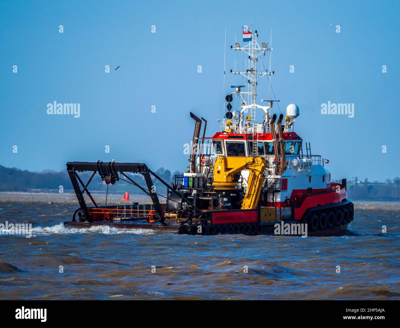 Noordstroom Offshore Tug / Offshore Supply Schiff im Hafen von Felixstowe UK. Damen Shoalbuster 3512-Gefäß. Stockfoto