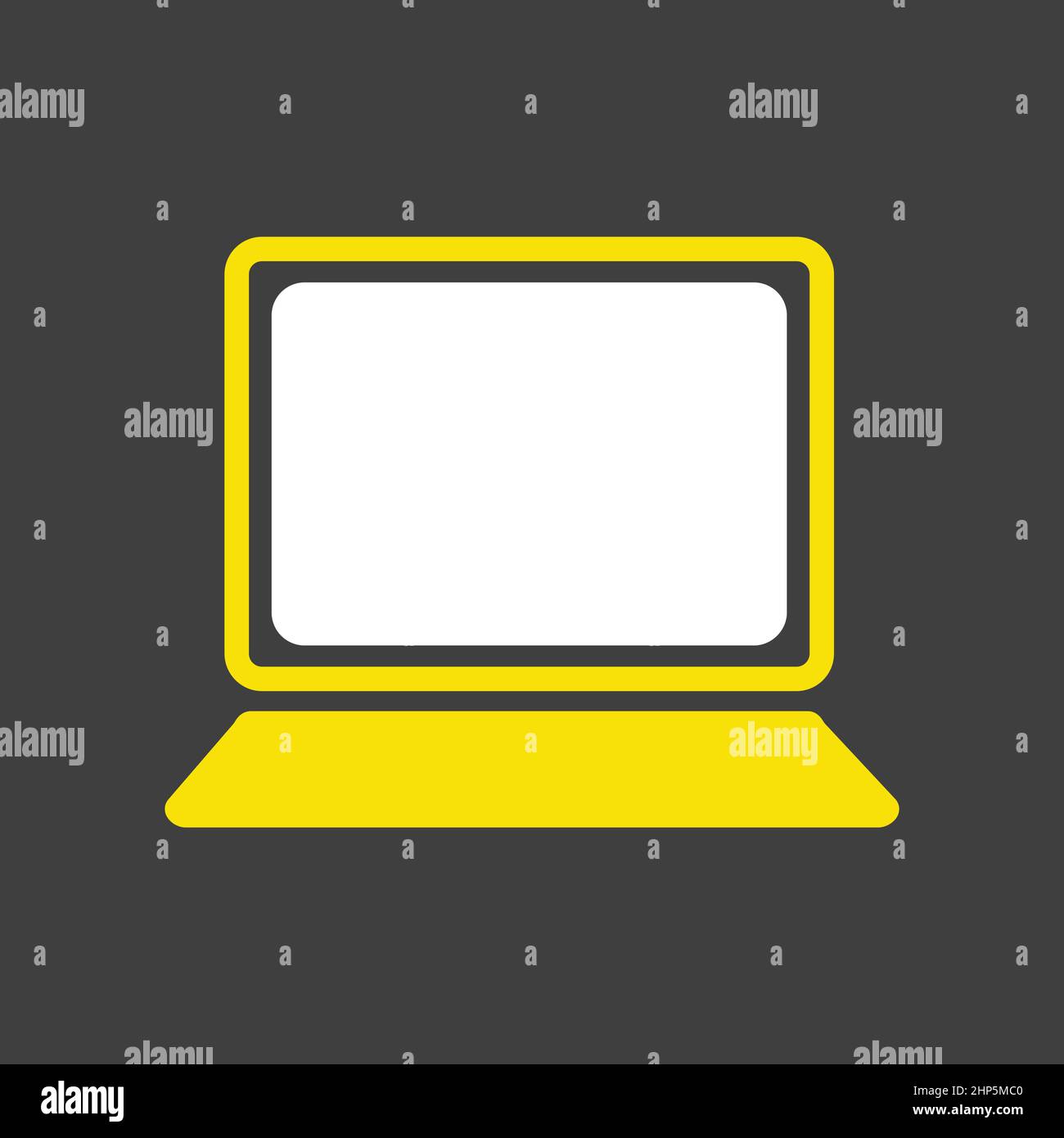 Das weiße Vektorsymbol des Laptops ist isoliert Stock Vektor