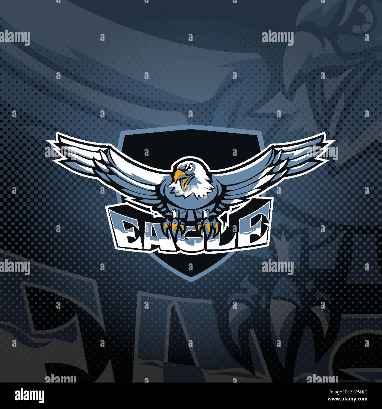 Eagle-Logo für eSport-, Sport- oder Game-Team-Maskottchen. Stock Vektor