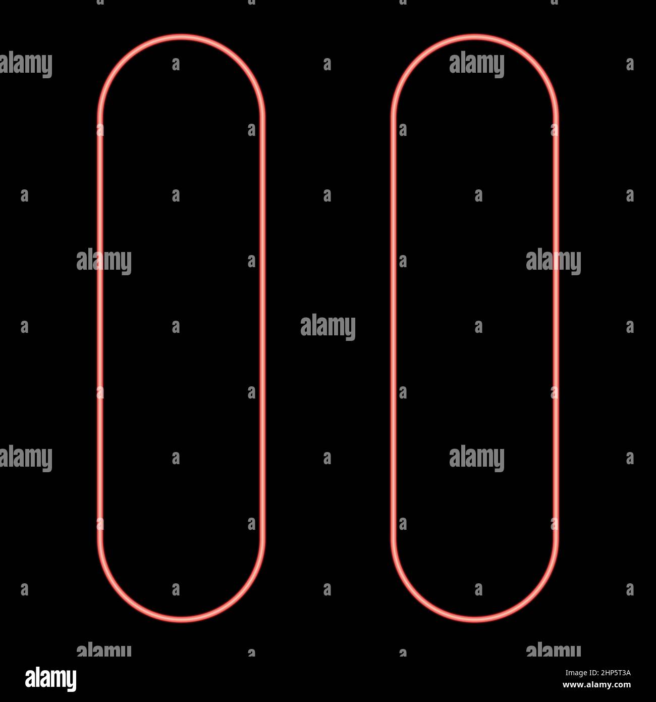 Neon Pause Symbol schwarze Farbe im Kreis rot Farbe Vektor Illustration flache Stil Bild Stock Vektor