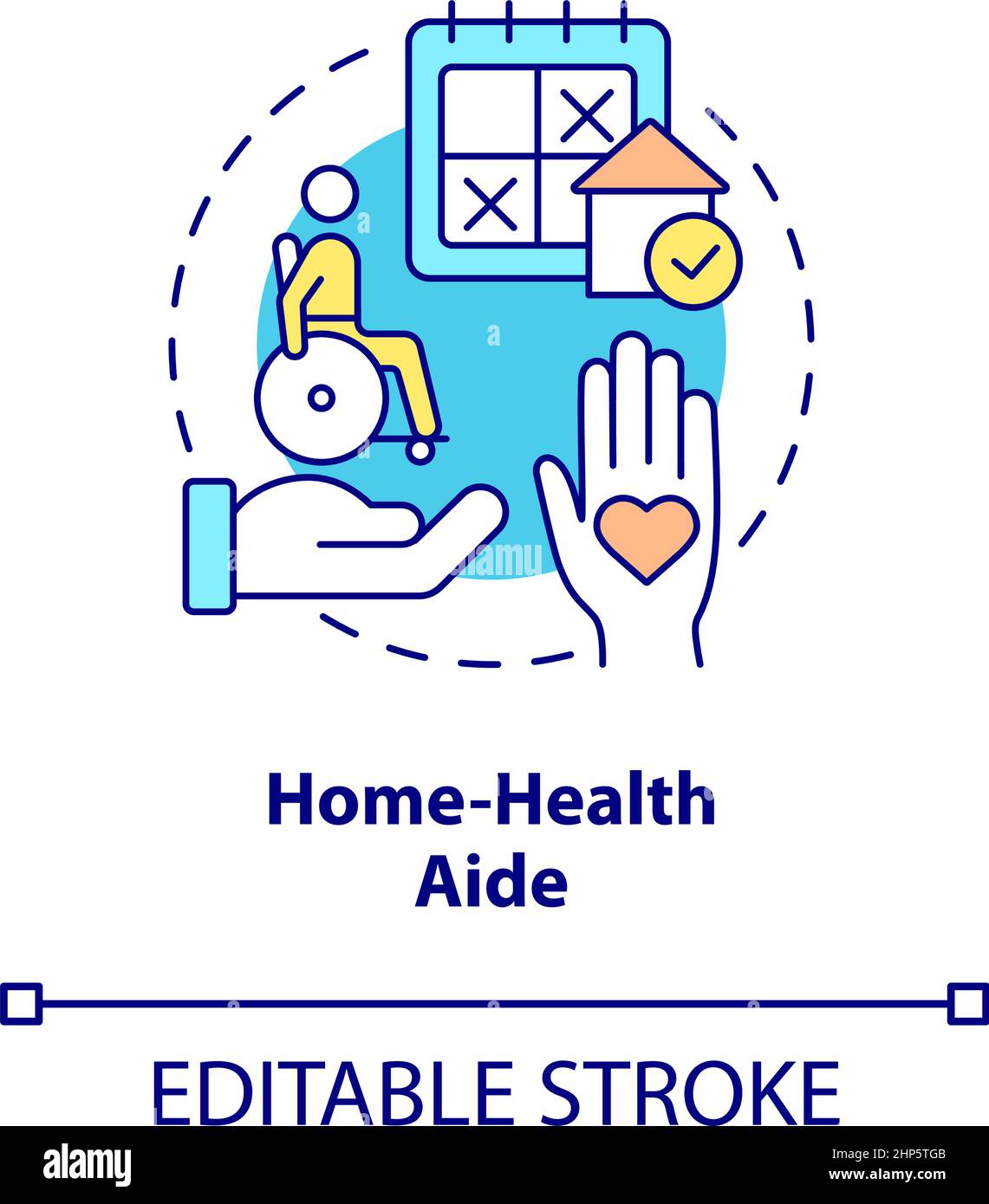 Symbol für das Konzept „Hausgesundheitshilfe“ Stock Vektor