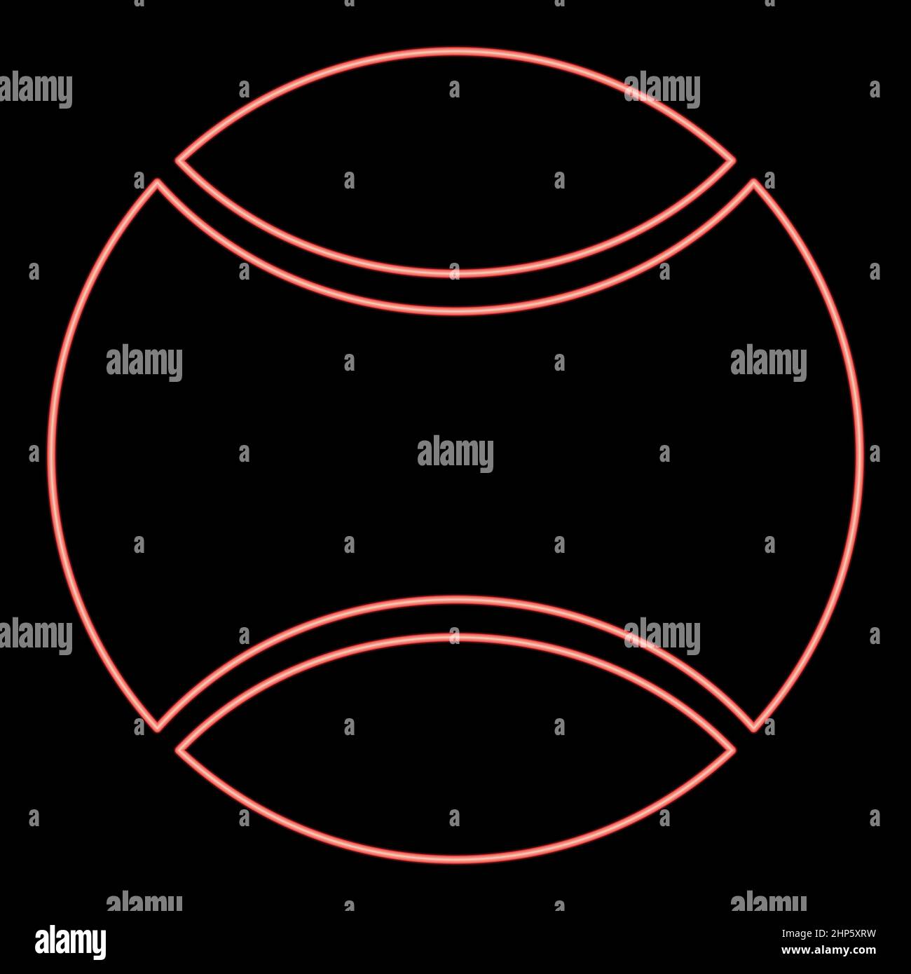 Neon Tennisball Symbol schwarze Farbe im Kreis rot Farbe Vektor Illustration flachen Stil Bild Stock Vektor