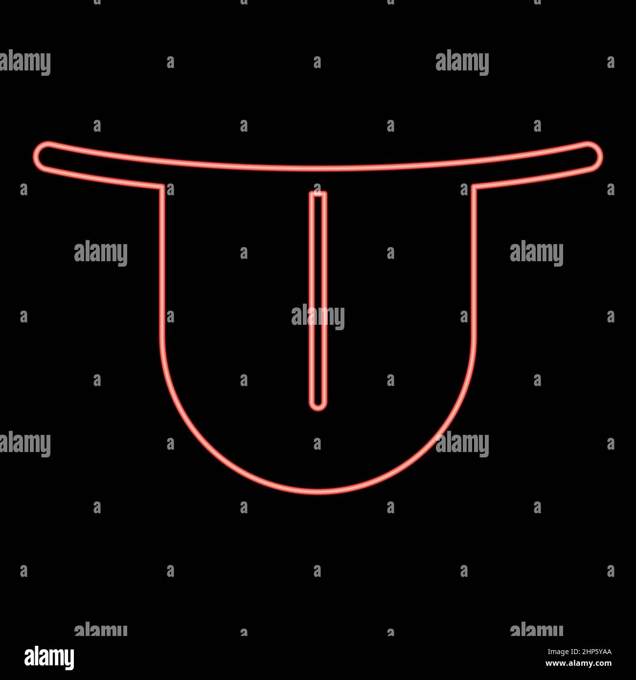 Neon ausgestreckte Zunge Symbol schwarze Farbe im Kreis rot Farbe Vektor Illustration flachen Stil Bild Stock Vektor