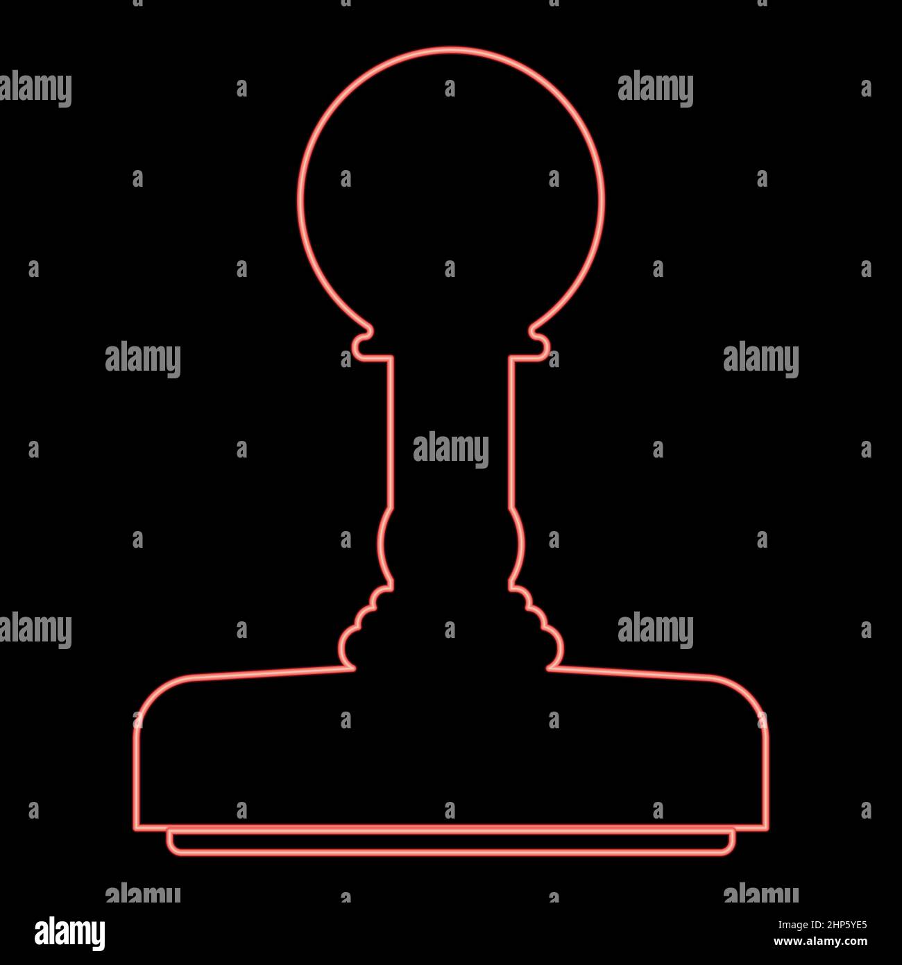 Neon Gummi Stempel rot Farbe Vektor Illustration flache Stil Bild Stock Vektor