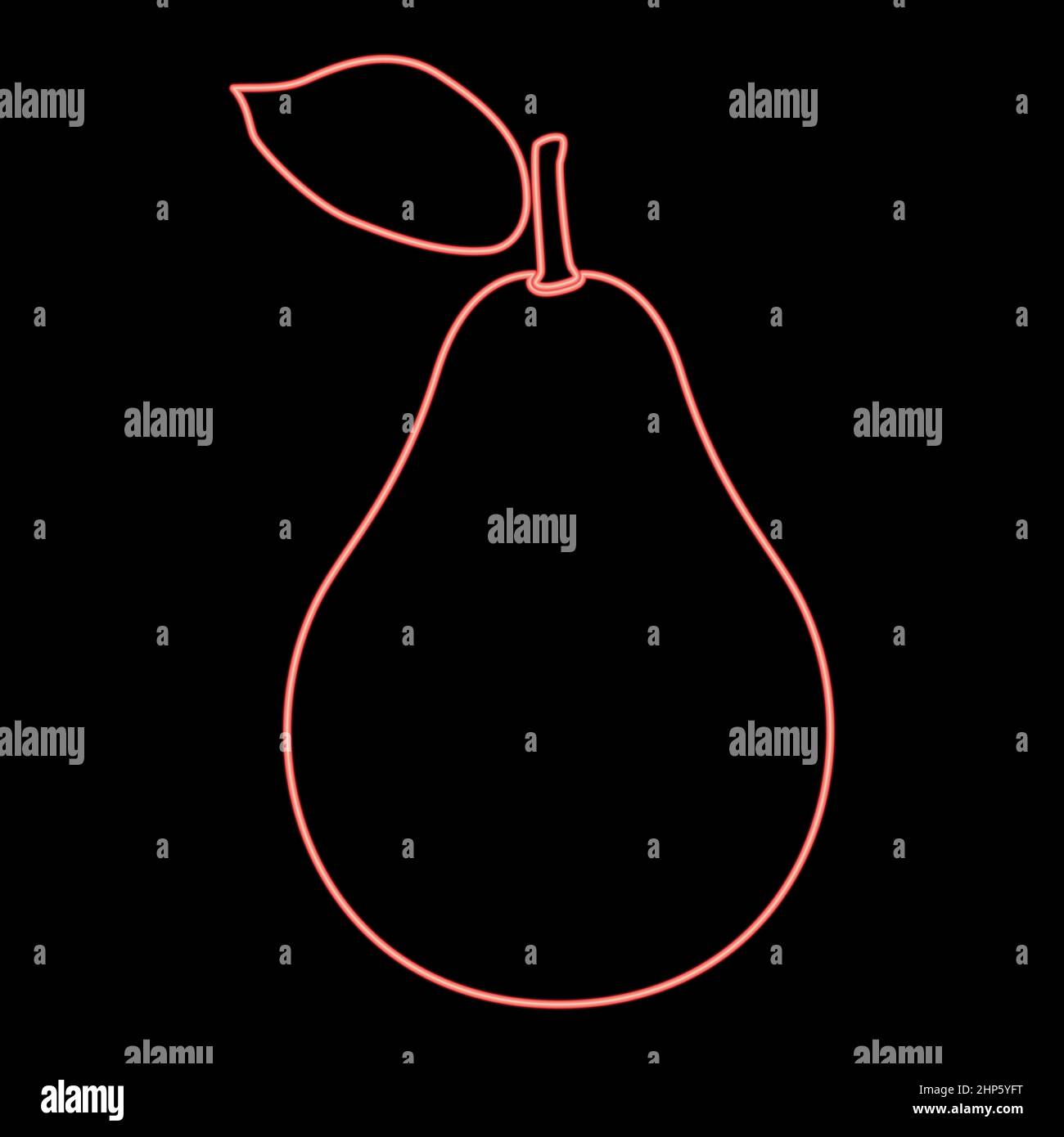 Neon Birne rot Farbe Vektor Illustration flachen Stil Bild Stock Vektor