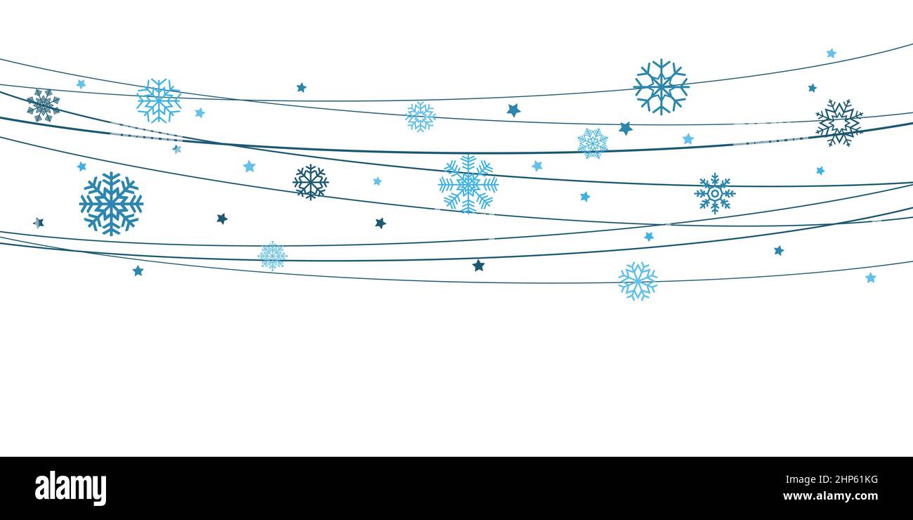 Schneeflocken auf Saiten Hintergrund für weihnachten Zeit Stock Vektor