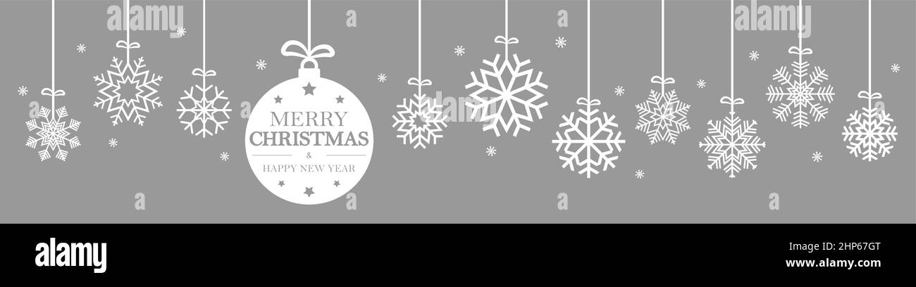 Hängen Schneeflocken für die weihnachtszeit mit Grüßen Stock Vektor