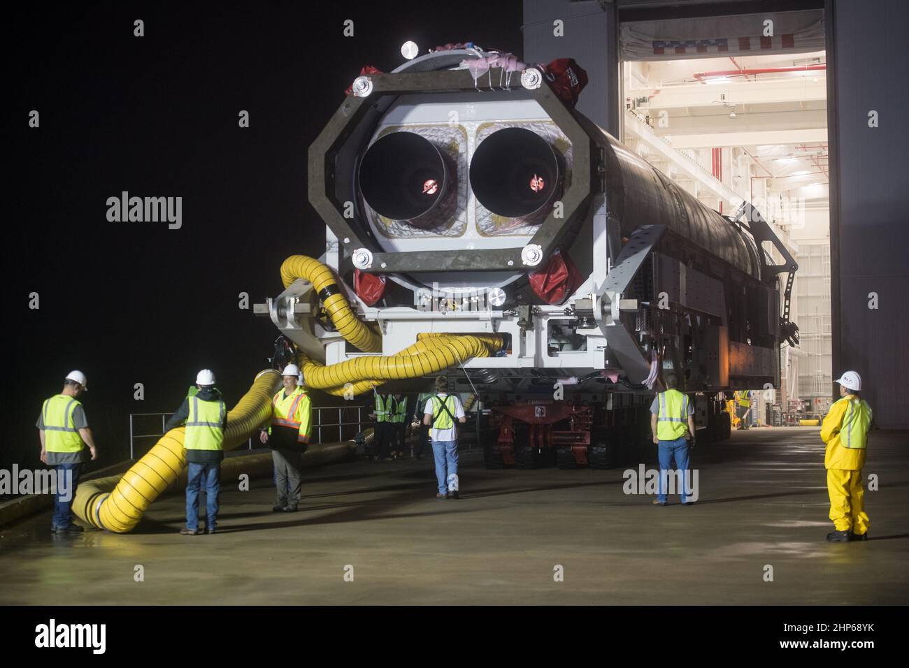 Eine Orbital ATK-Rakete wird beim Start von Pad-0A in der Wallops Flight Facility am Donnerstag, den 17. Mai 2018 in Wallops Island, VA, gesehen. Die Antares wird eine Cygnus-Raumsonde auf einer Frachterückführungsmission zur Internationalen Raumstation starten. Stockfoto