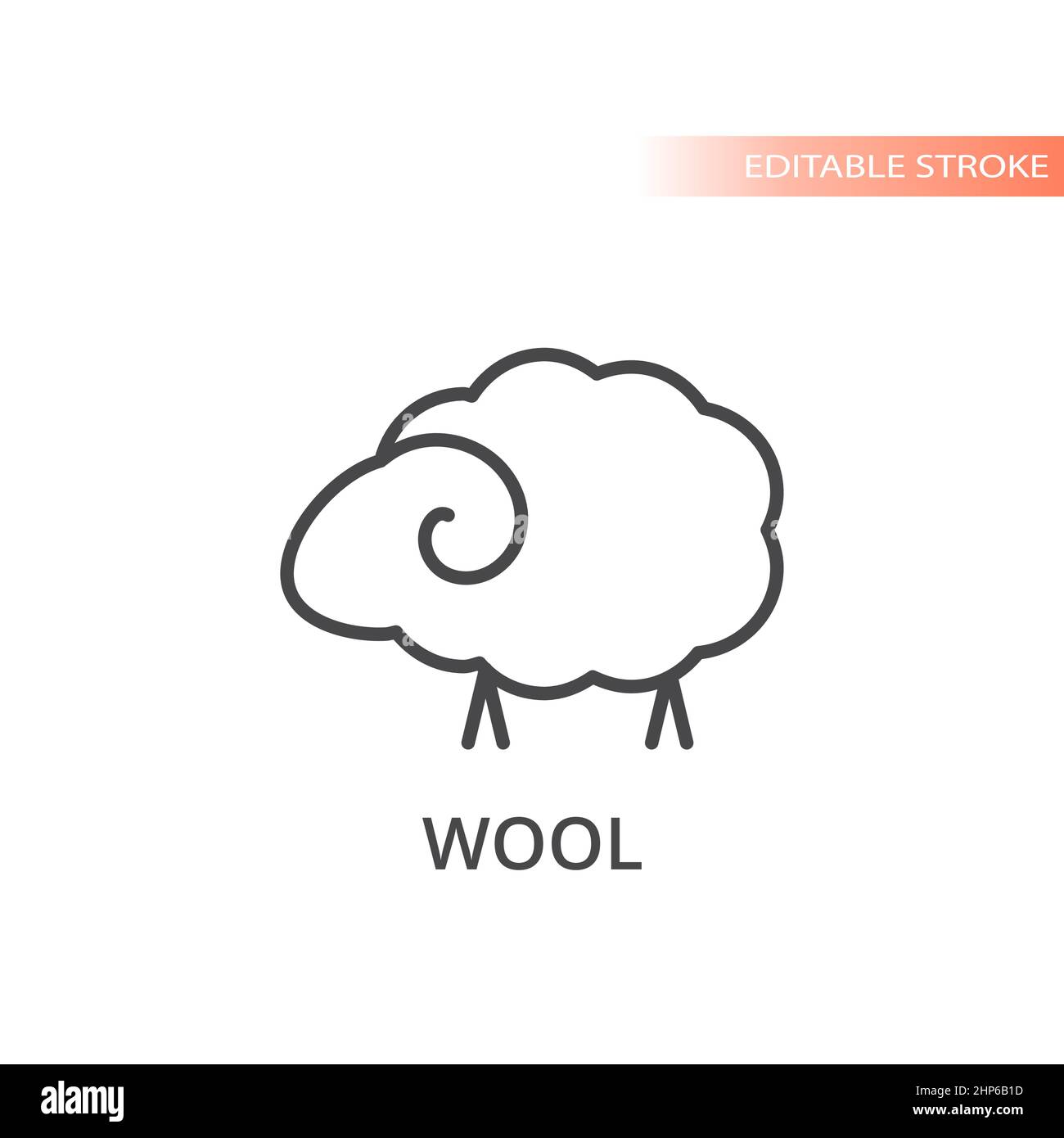 Vektor-Symbol für Schaf- oder Wollzeile Stock Vektor