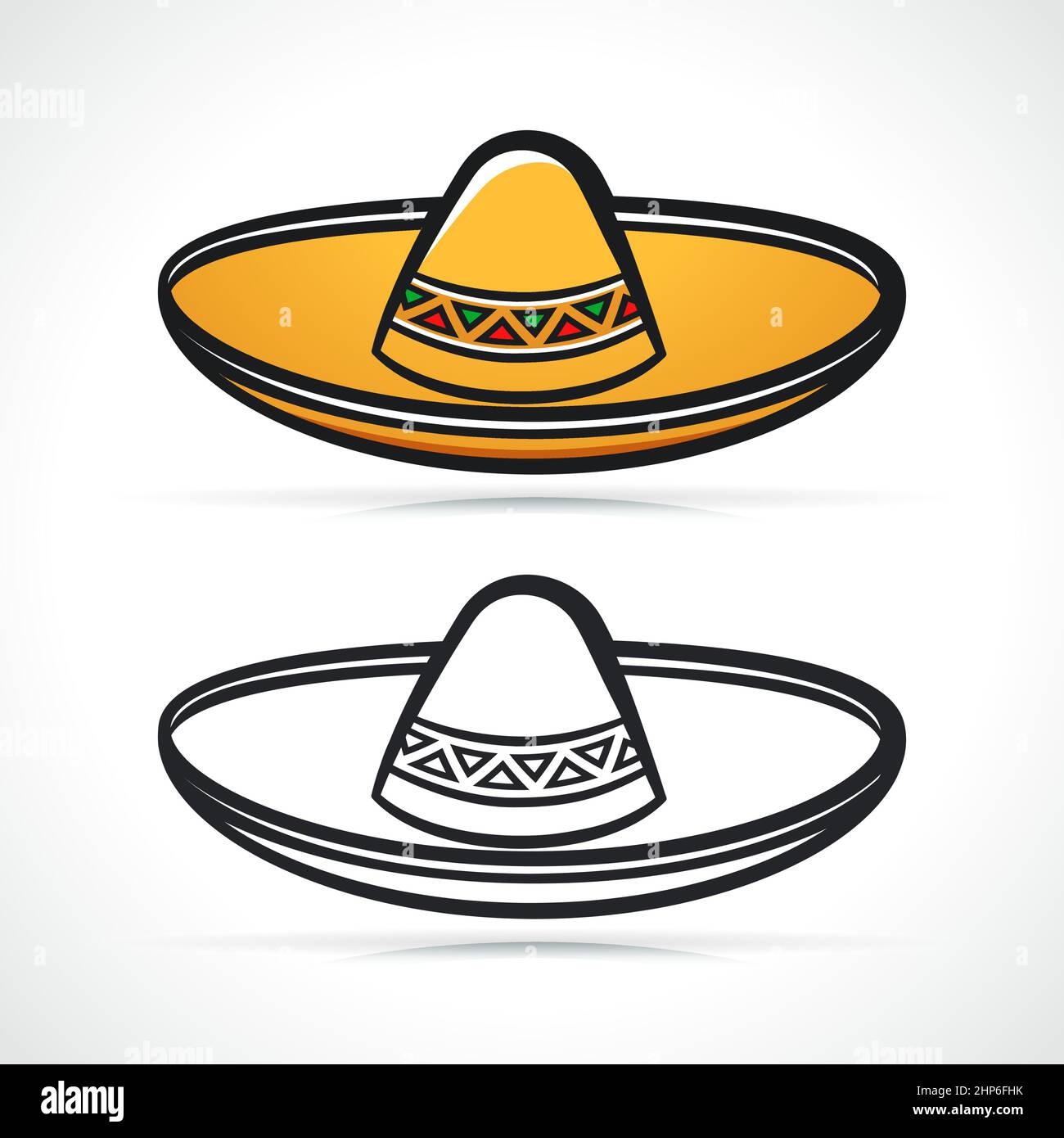 sombrero oder mexikanische Hutikone Stock Vektor