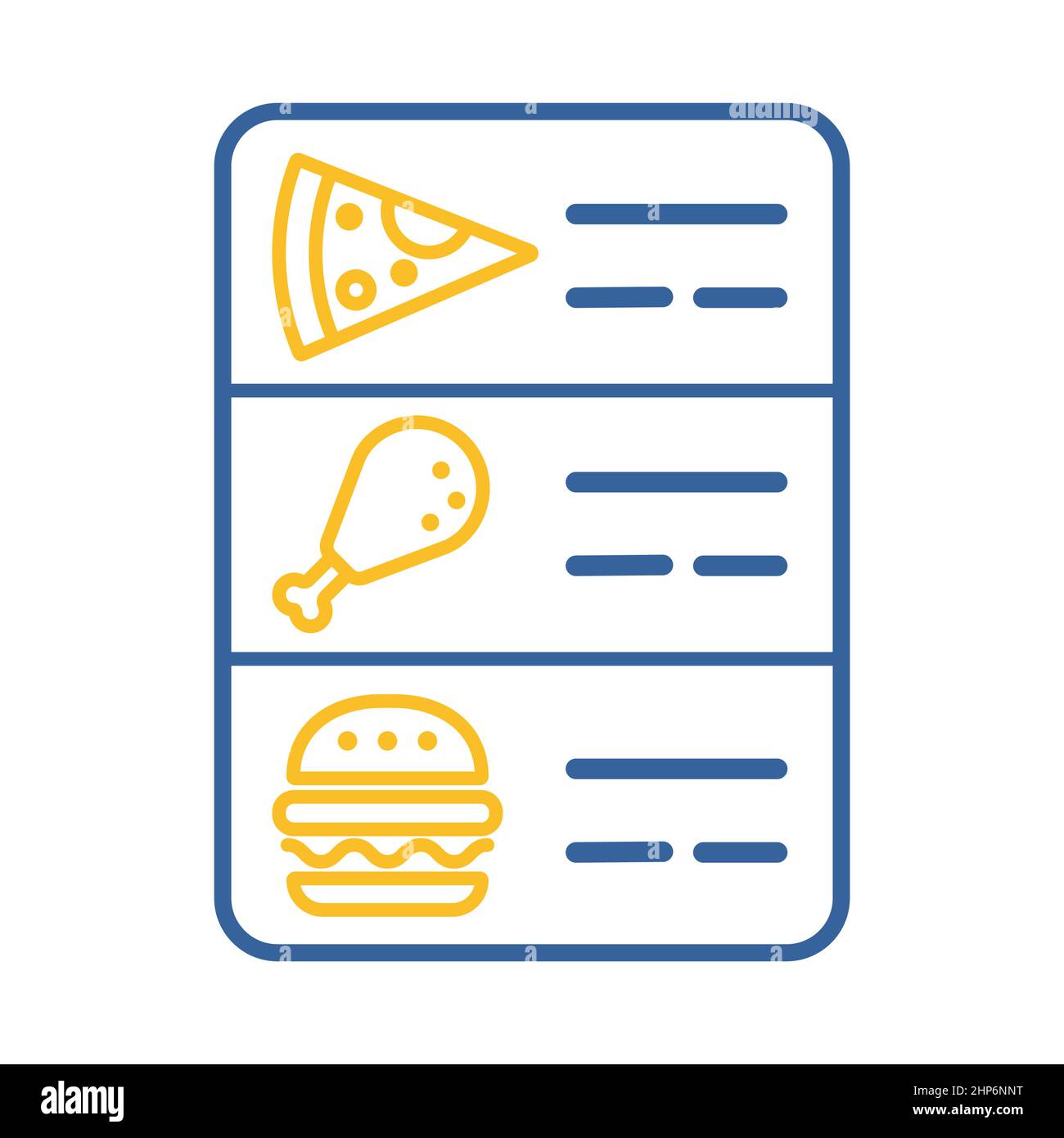 Vektorsymbol für Online-Menü „Food“ Stock Vektor