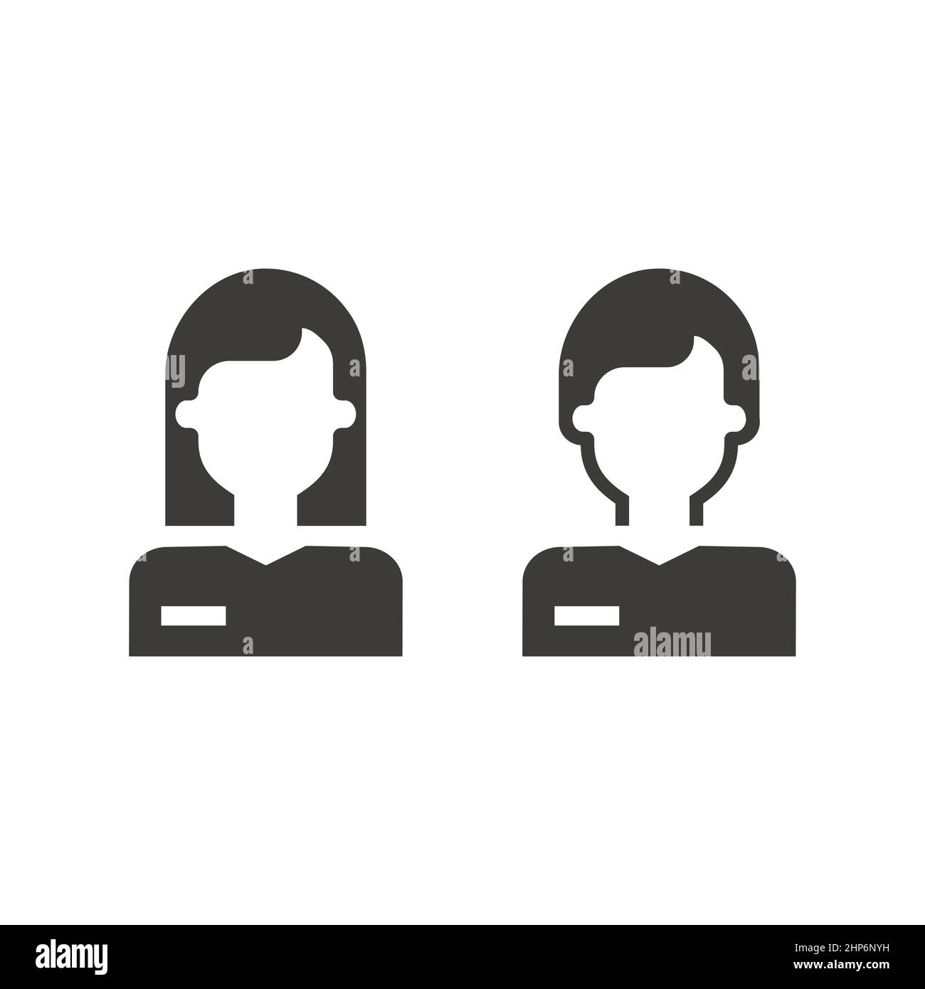 Mann und Frau, Avatar-Symbol des Mitarbeiters Stock Vektor
