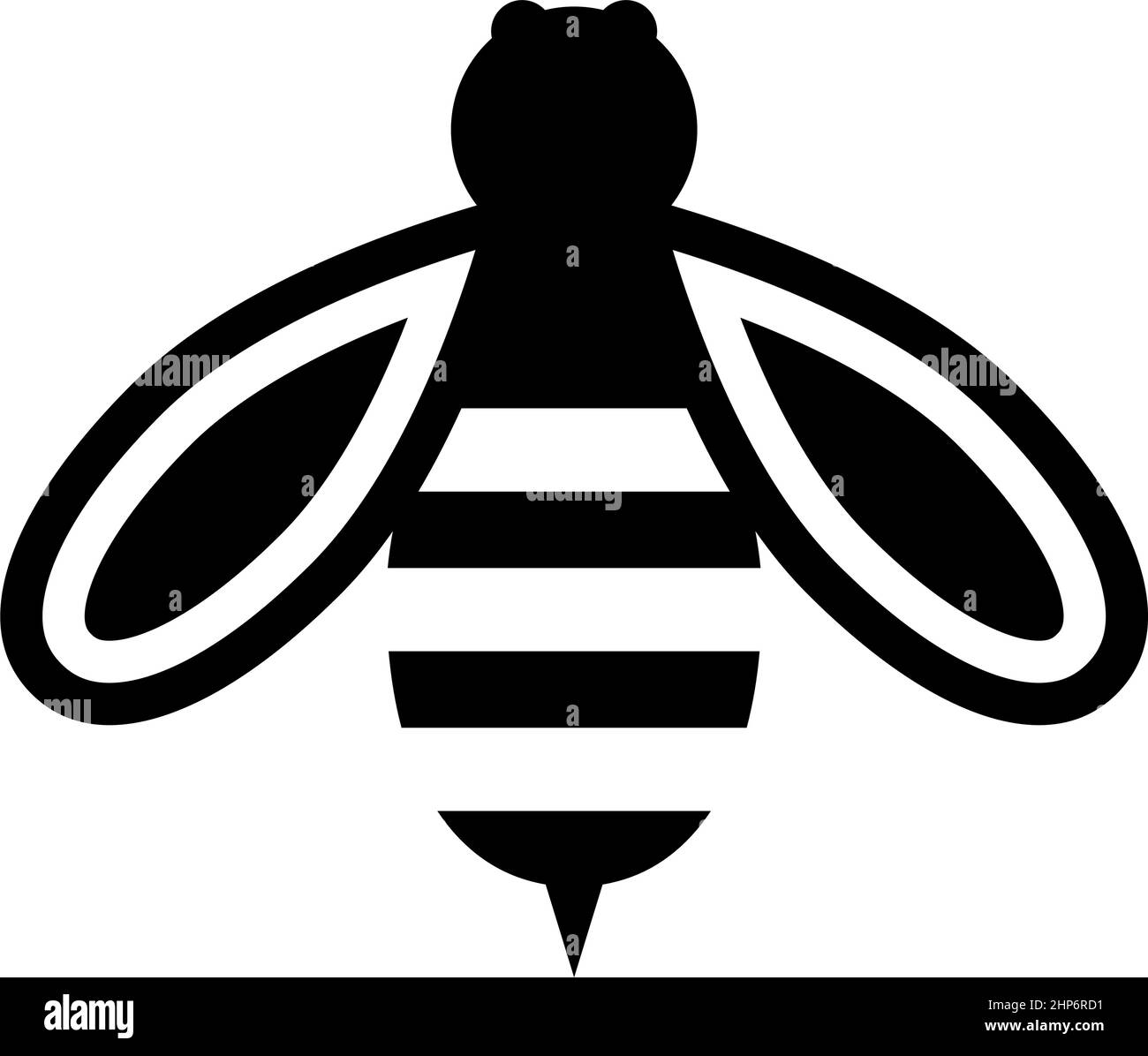 Bienenhonig Symbol schwarz Farbe Vektor Illustration flachen Stil Bild Stock Vektor