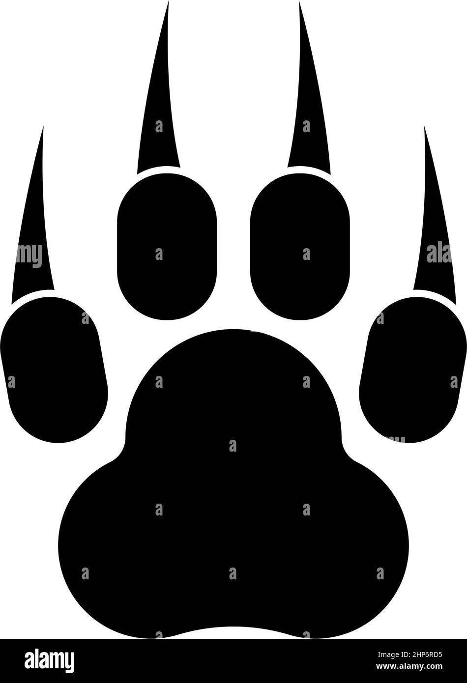 Drucken Tierpfote mit Krallen Fuß Symbol schwarz Farbe Vektor Illustration flachen Stil Bild Stock Vektor