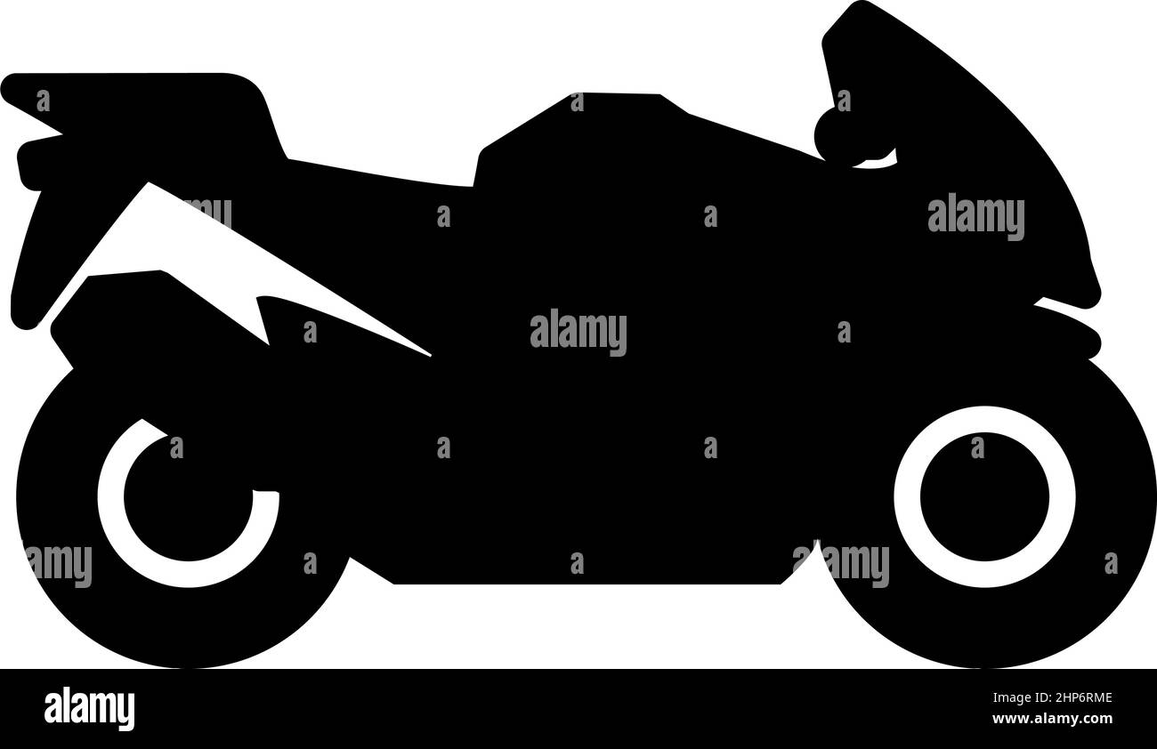 Motorrad Silhouette Motorrad Sport Fahrrad Symbol schwarz Farbe Vektor Illustration flachen Stil Bild Stock Vektor