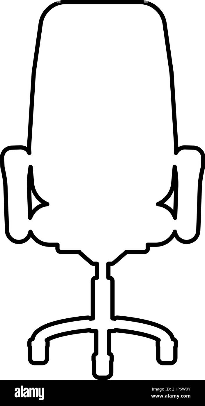 Bürostuhl Ruhesessel Kontur Umriss Symbol schwarz Farbe Vektor Illustration flachen Stil Bild Stock Vektor