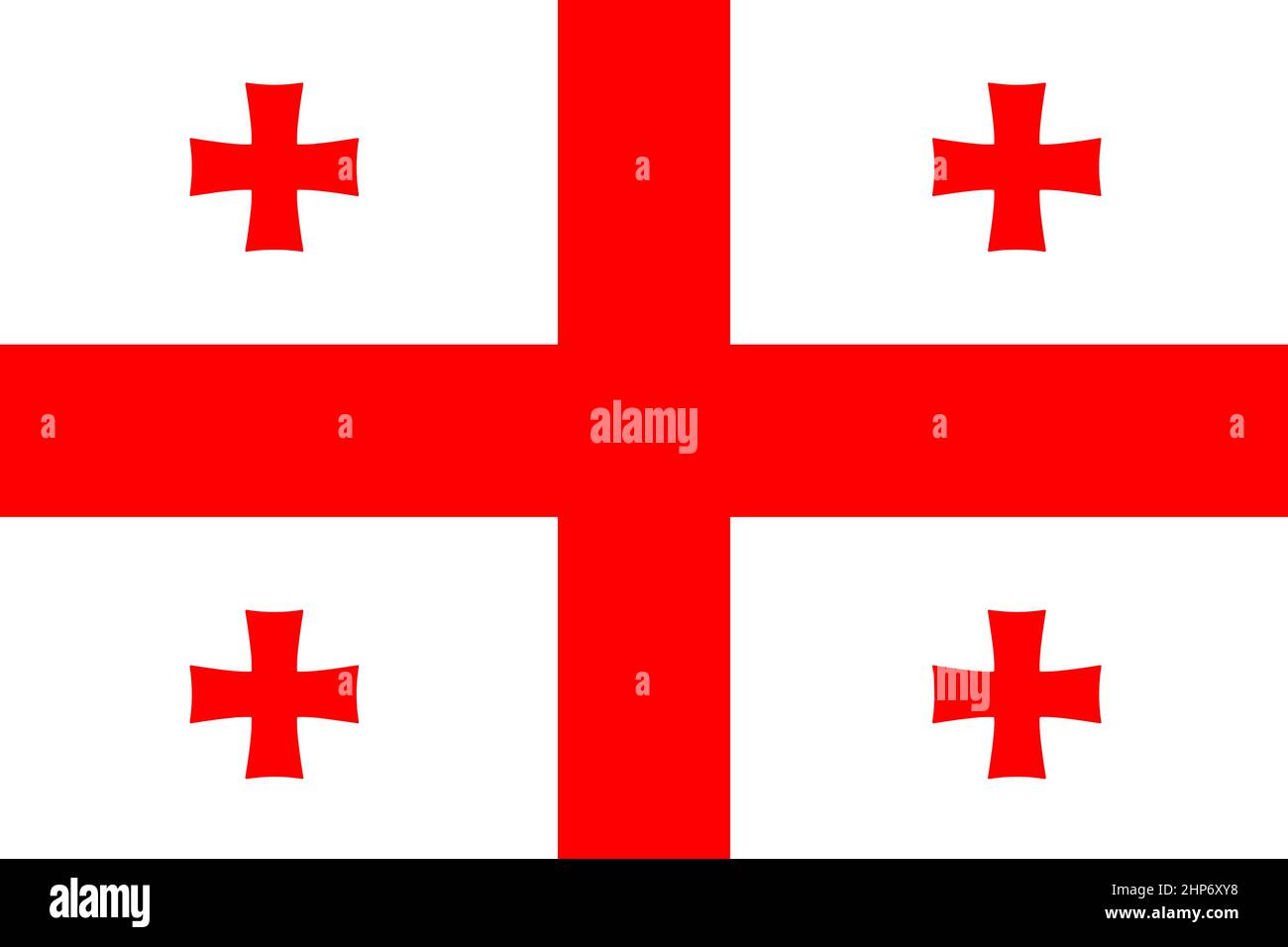 Flagge von Georgien Stock Vektor