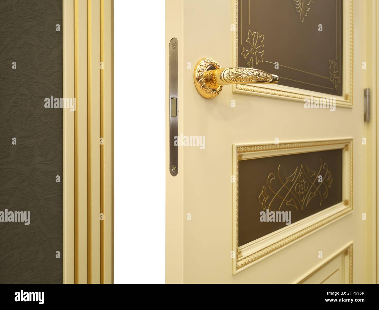 Isoliertes Türobjekt. Konzeptionelle Szene. Element des Designs. Stockfoto