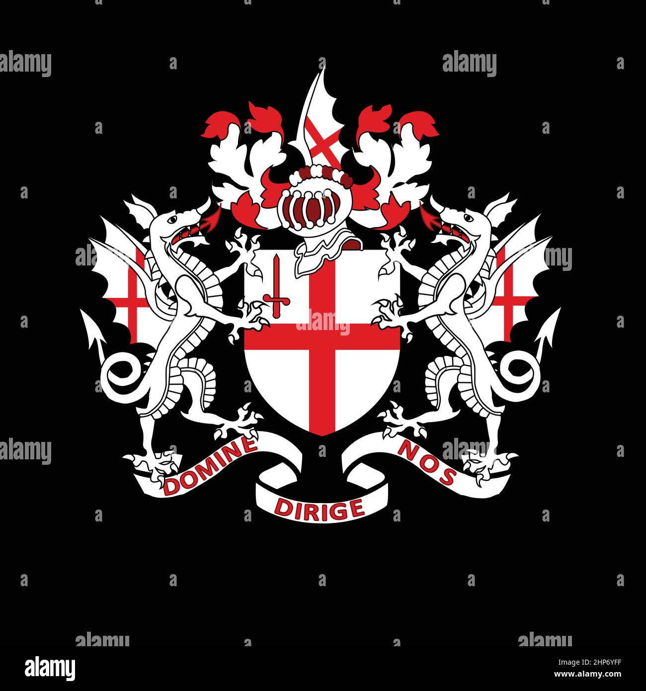 Altes Wappen Großbritanniens und Londons Stock Vektor