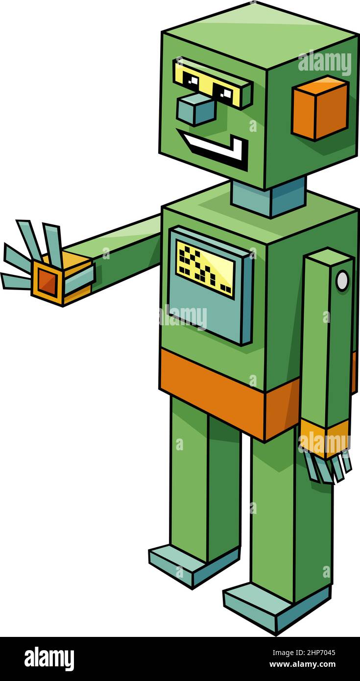 Cartoon lustige Roboter Fantasy Comic-Charakter Stock Vektor