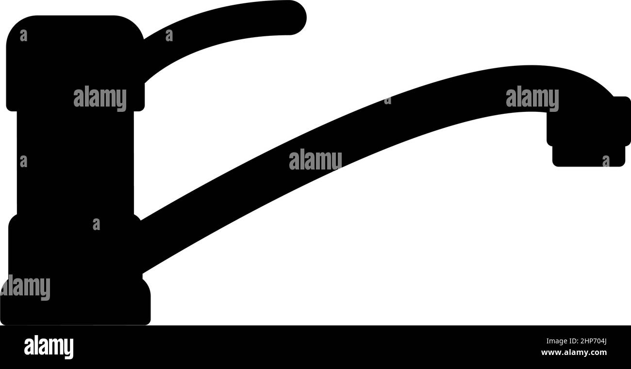 Wasserhahn Symbol schwarz Farbe Vektor Illustration flach Stil Bild Stock Vektor
