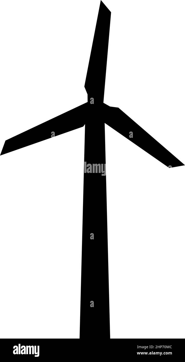 Windgenerator Symbol schwarz Farbe Vektor Illustration flache Stil Bild Stock Vektor