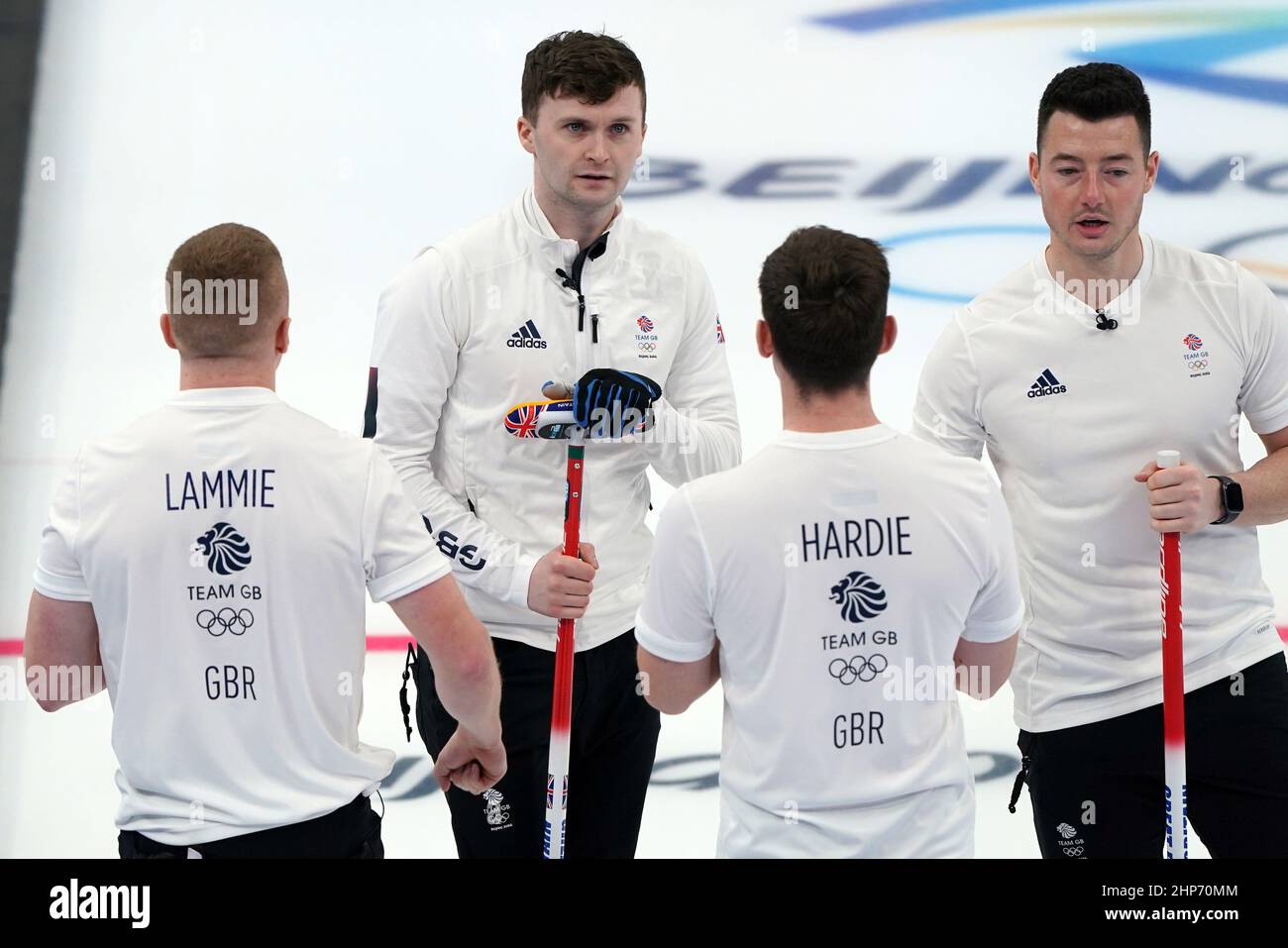 Die Briten Bruce Mouat, Grant Hardie, Hammy McMillan und Bobby Lammie