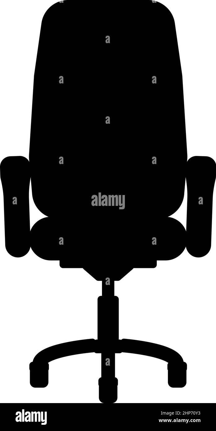Bürostuhl Ruhesessel Symbol schwarz Farbe Vektor Illustration flachen Stil Bild Stock Vektor