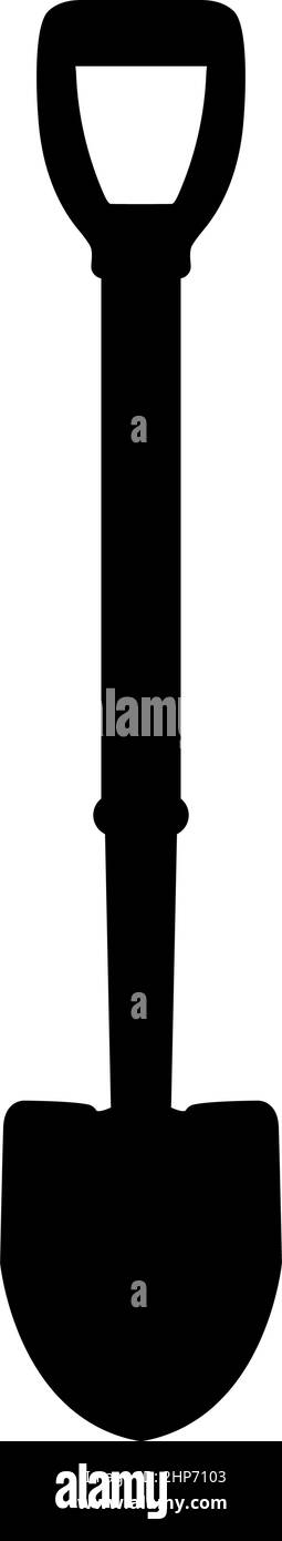 Schaufel Symbol schwarz Farbe Vektor Illustration flache Stil Bild Stock Vektor