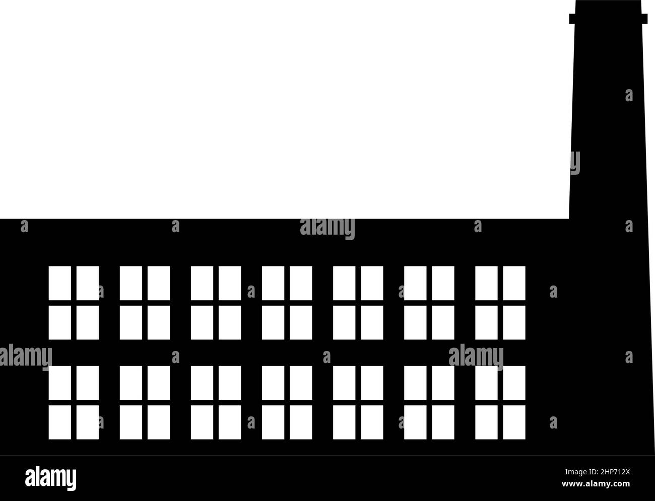 Fabrik Industrie Silhouette Pflanze mit Rohr Symbol schwarze Farbe Vektor Illustration flachen Stil Bild Stock Vektor
